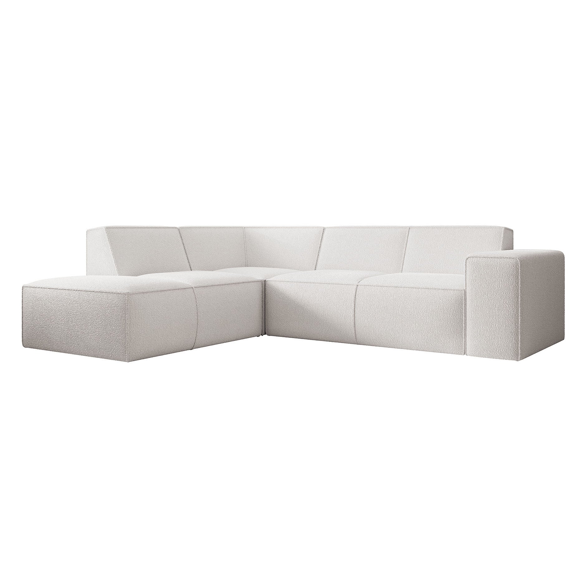 Monet - Hoekbank 4-zits met chaise longue - Teddystof wit - Links - Image 6