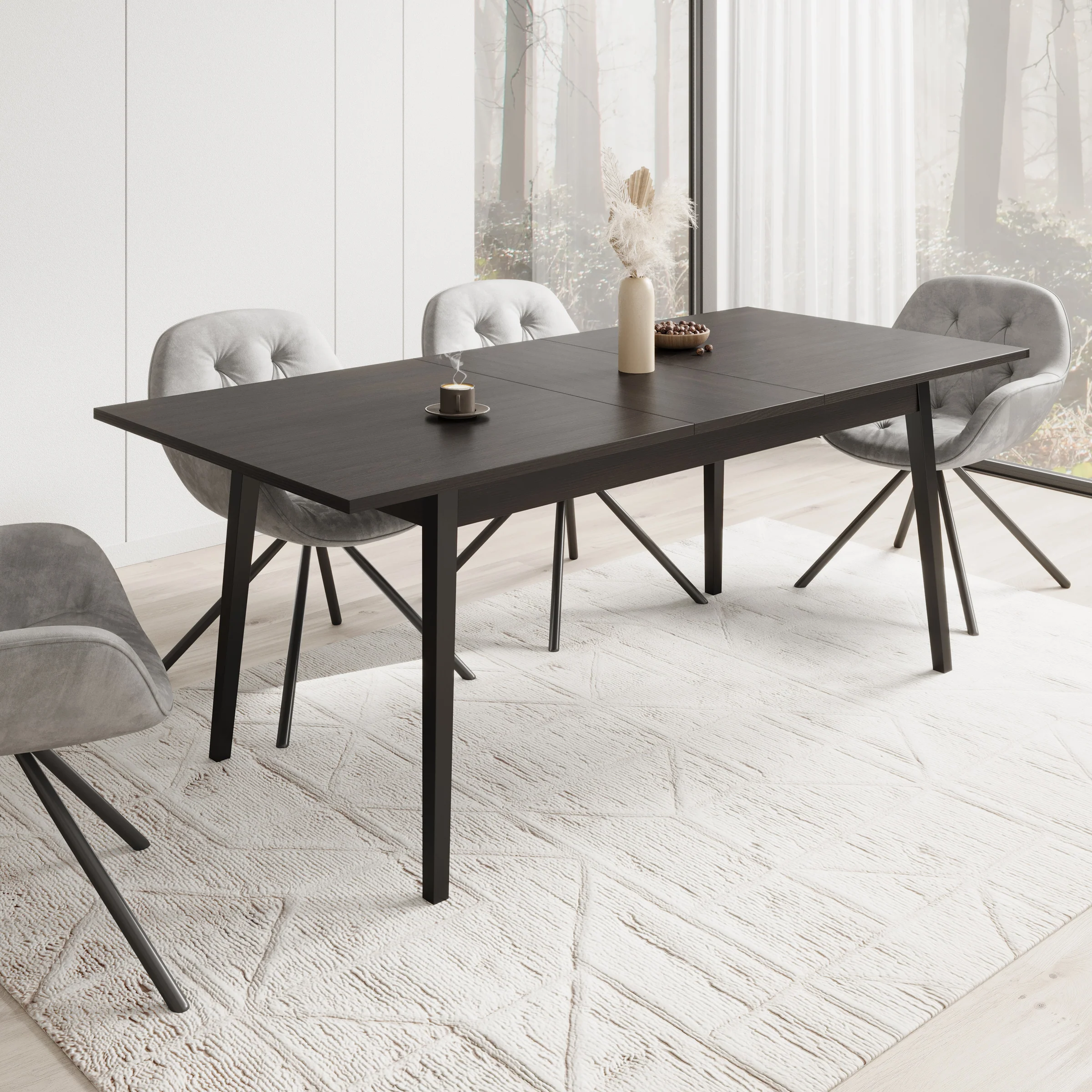 Monor - Eetkamertafel - Zwart - 200x90x76 cm - Image 3