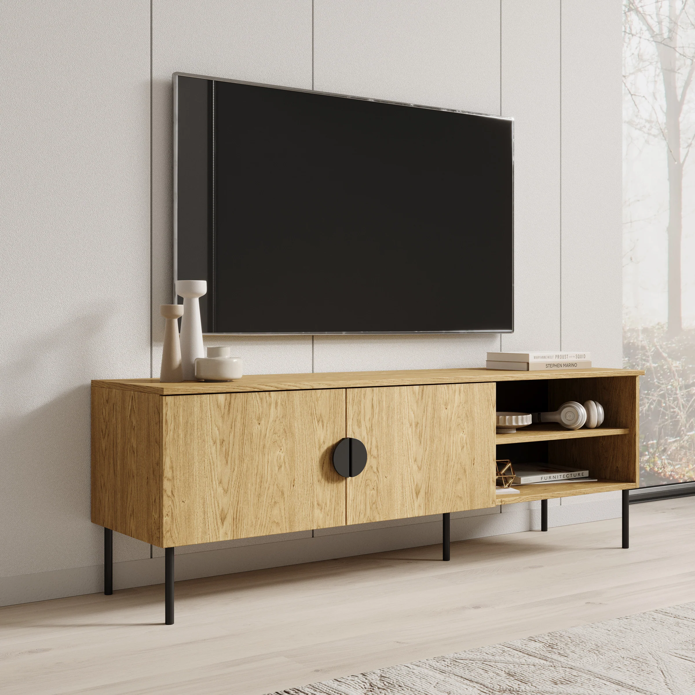 Monor - TV-Meubel - Eiken  - 160x40x54 cm