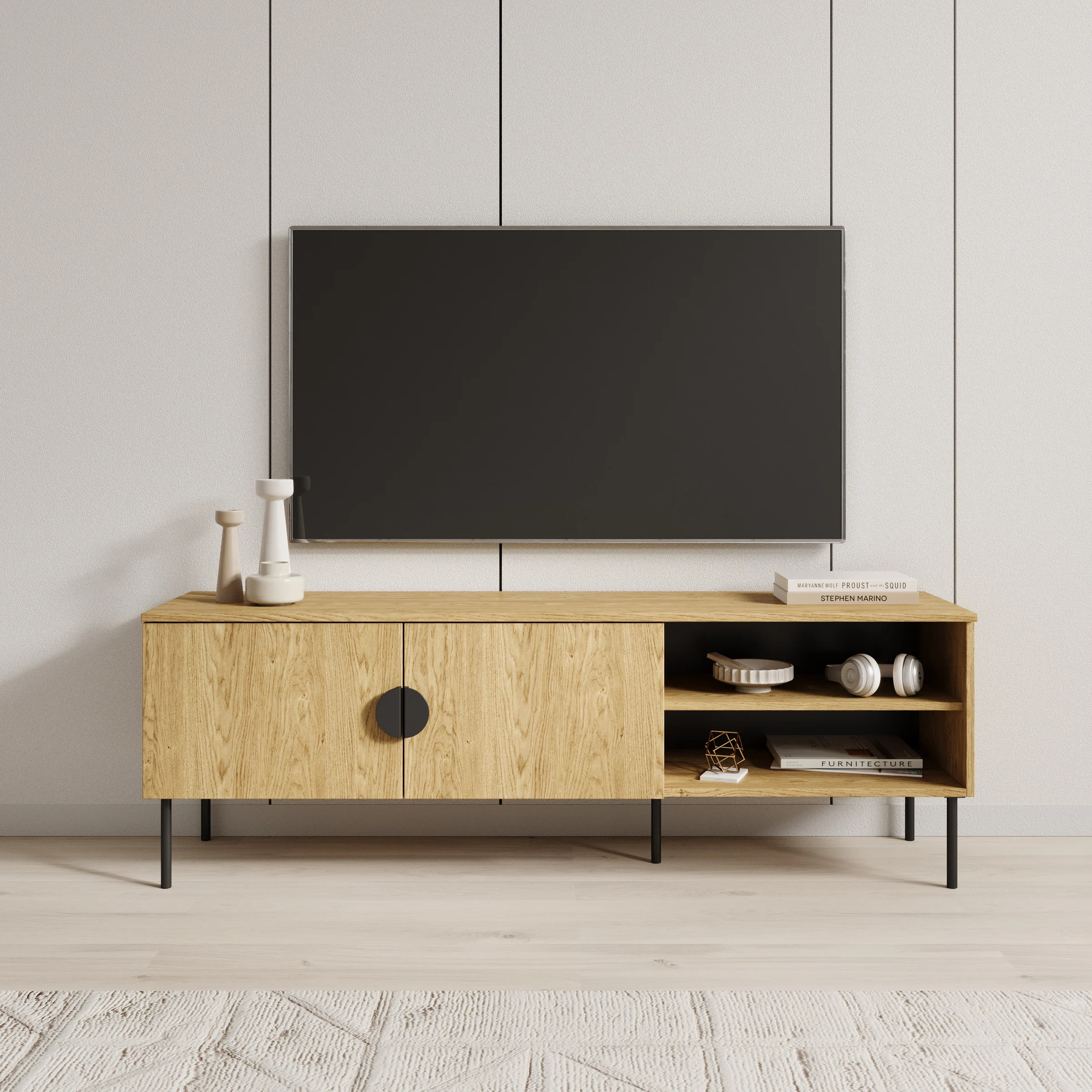 Monor - TV-Meubel - Eiken  - 160x40x54 cm - Image 3