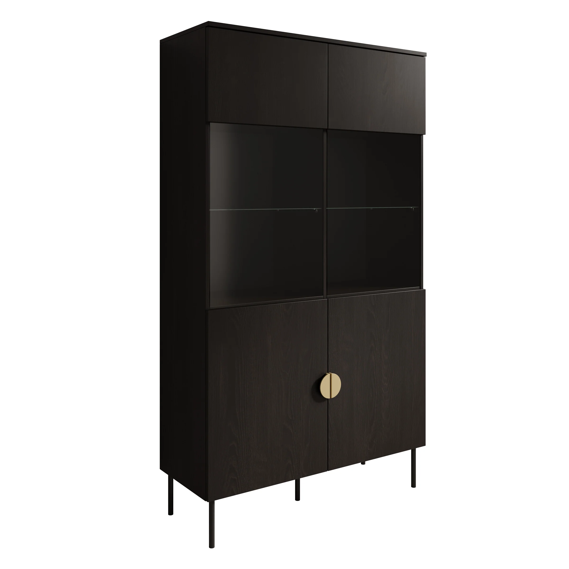 Monor - Vitrinekast - Zwart - 107x40x188 cm - Image 6