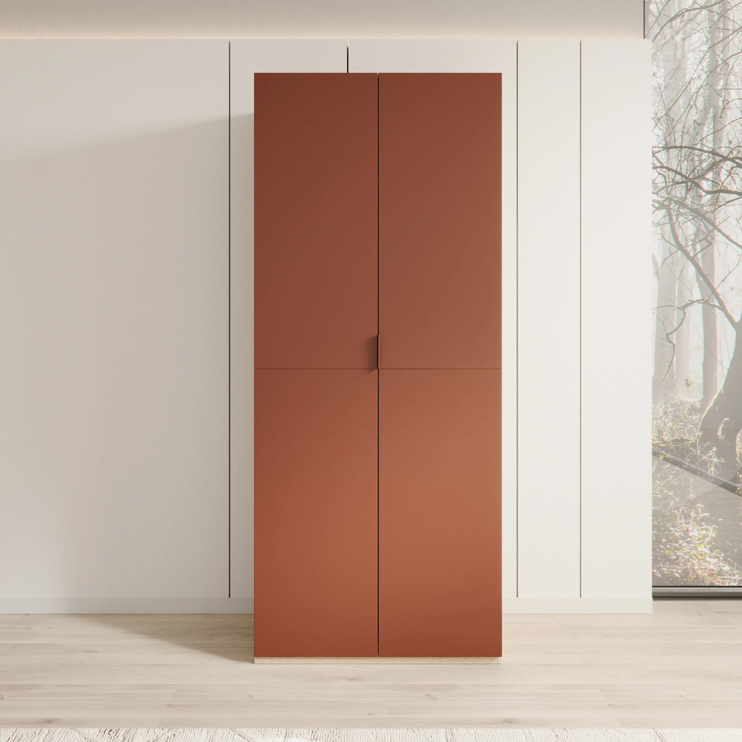 Montclair - Kledingkast 2-deurs - Terracotta/Eikenpatroon - 90x53x215 cm - Image 3