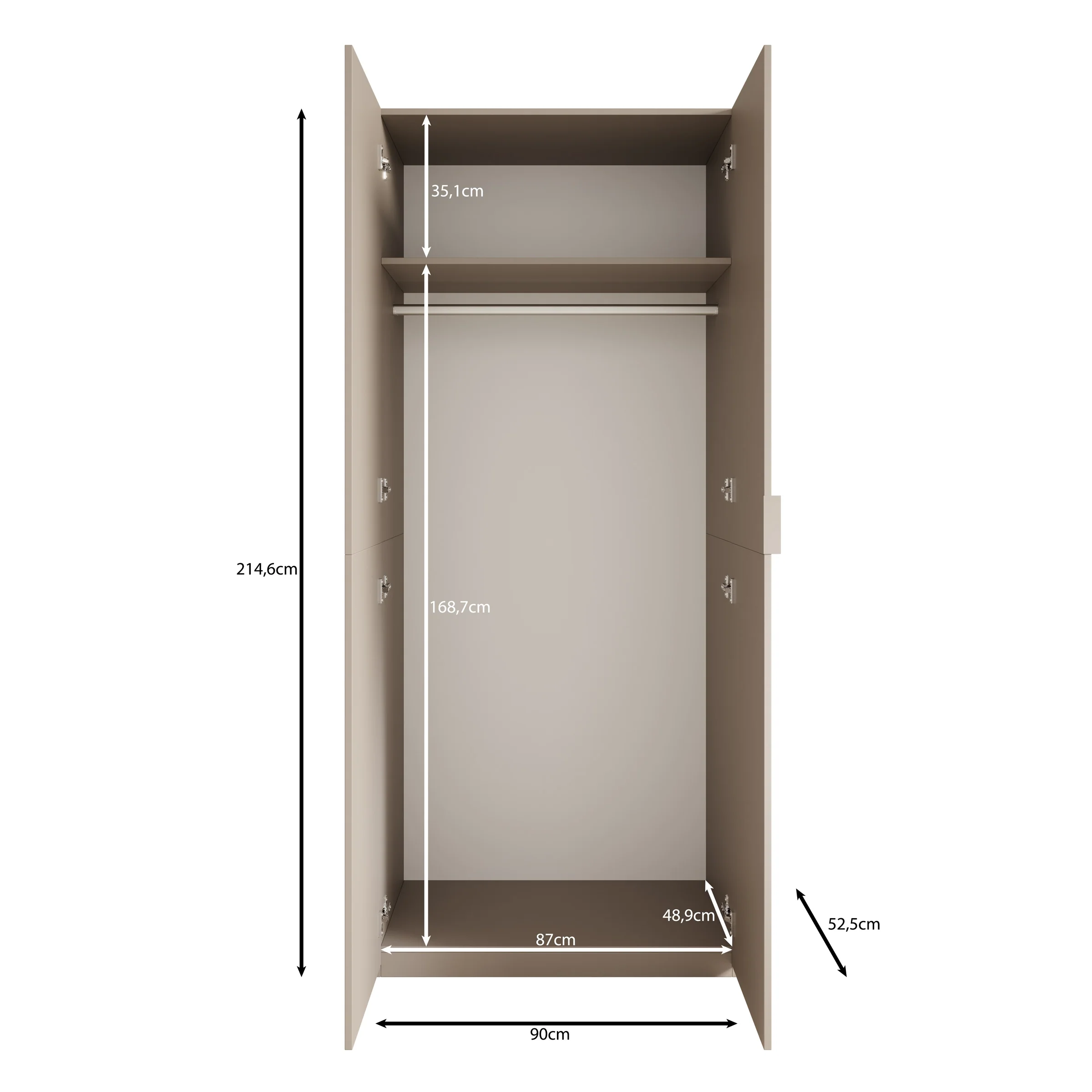 Montclair - Kledingkast 2-deurs - Terracotta/Eikenpatroon - 90x53x215 cm - Image 5