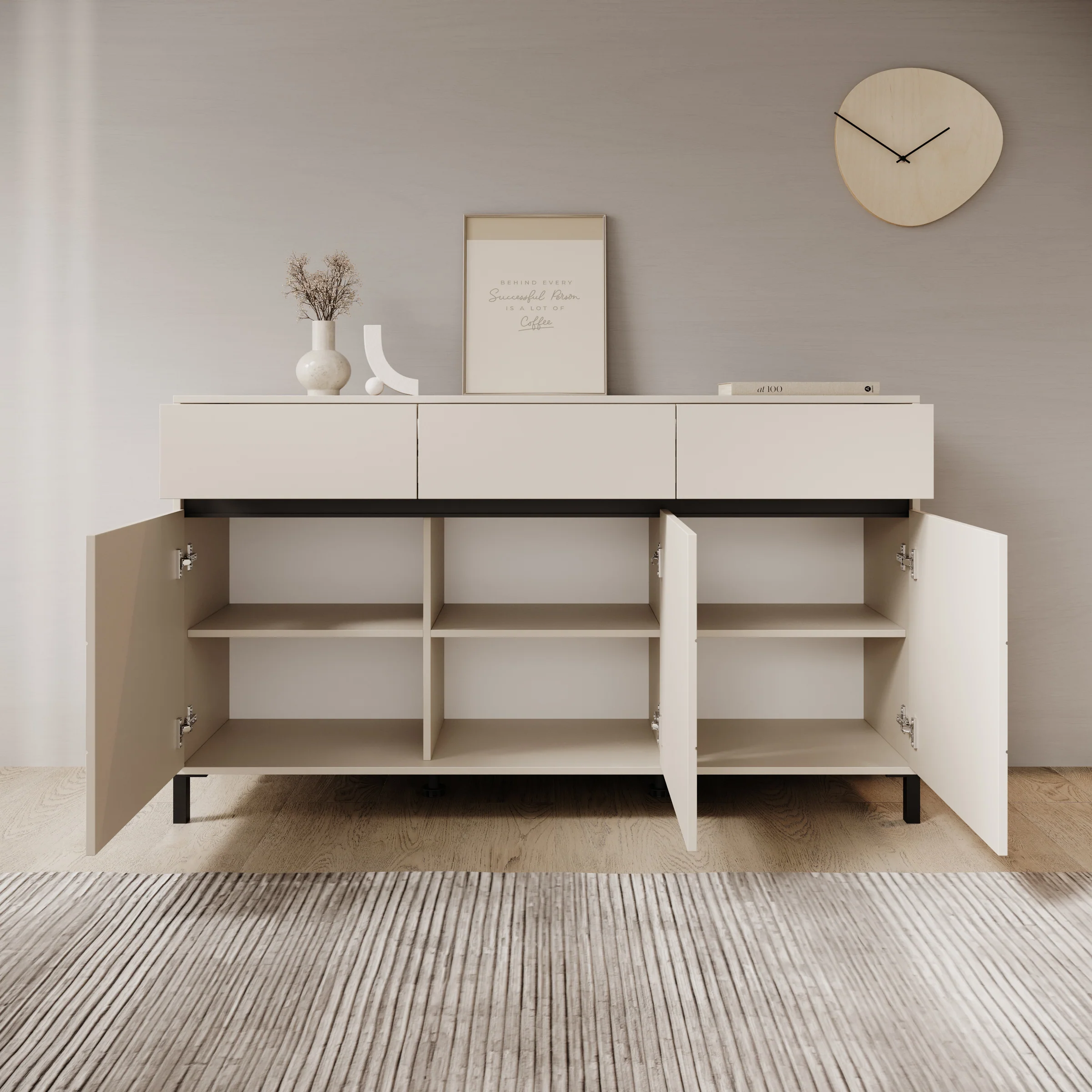 Montellini - Dressoir - Beige - 157x40x90 cm - Image 2