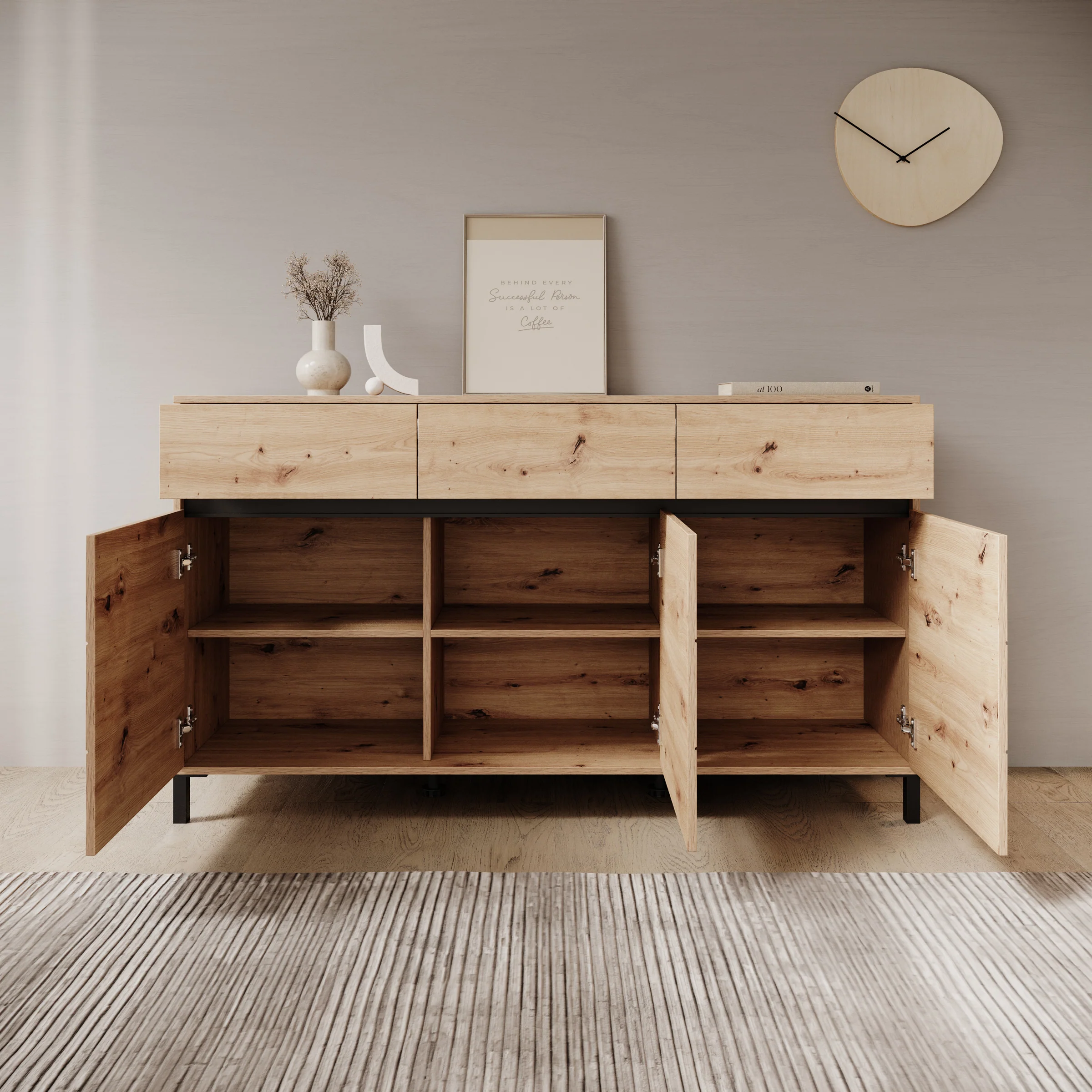 Montellini - Dressoir - Eikenpatroon - 157x40x90 cm - Image 2