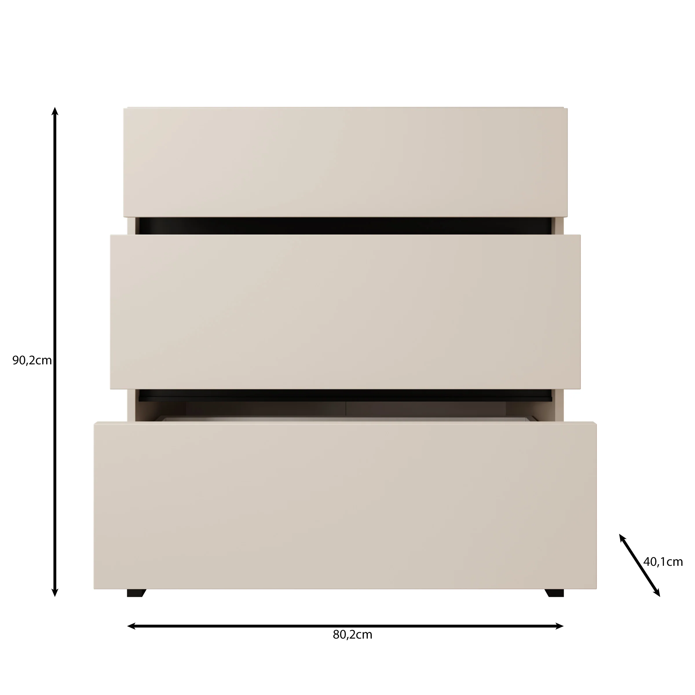 Montellini - Ladekast met 3 lades - Beige - 80x40x90 cm - Image 6