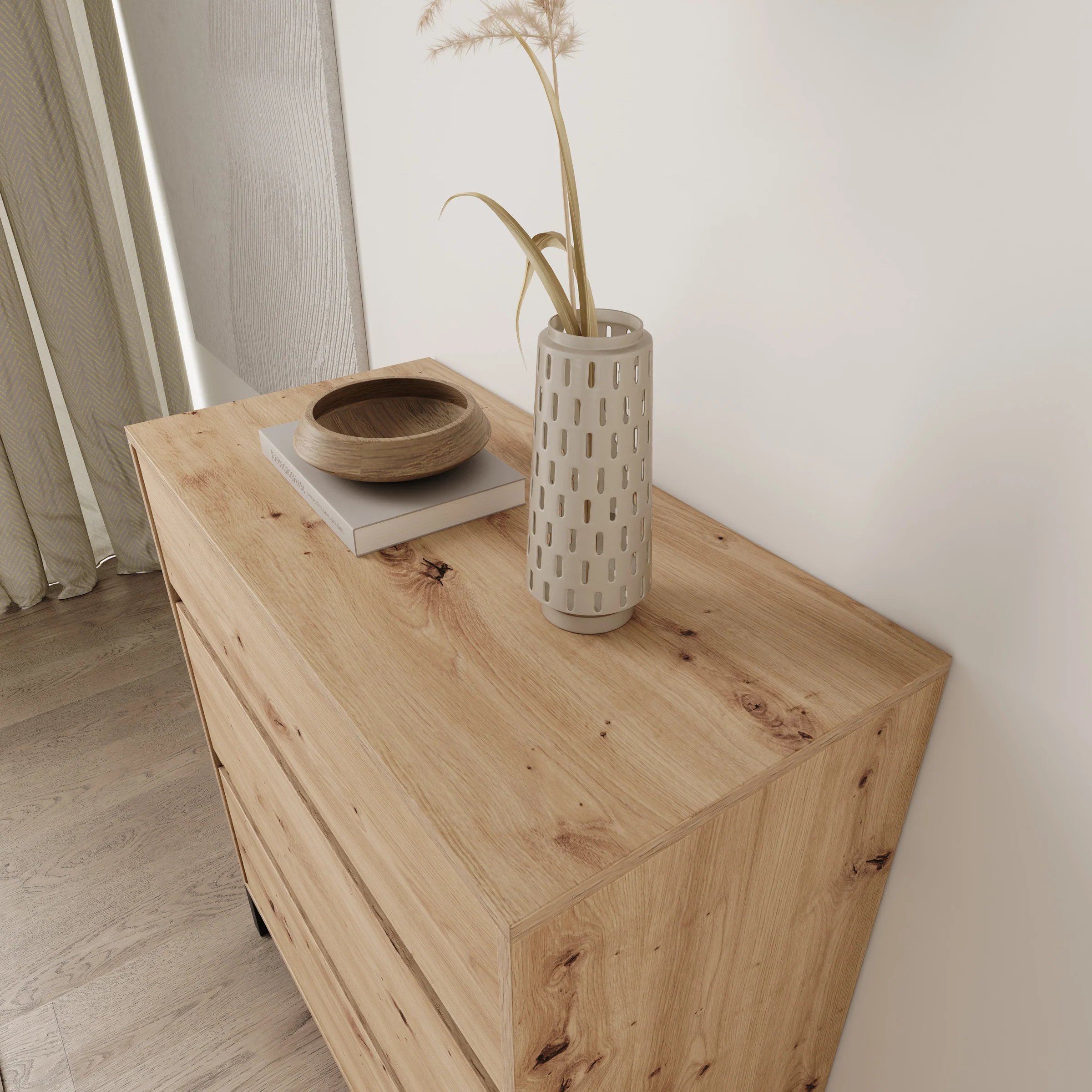 Montellini - Ladekast met 3 lades - Eikenpatroon - 80x40x90 - Image 5