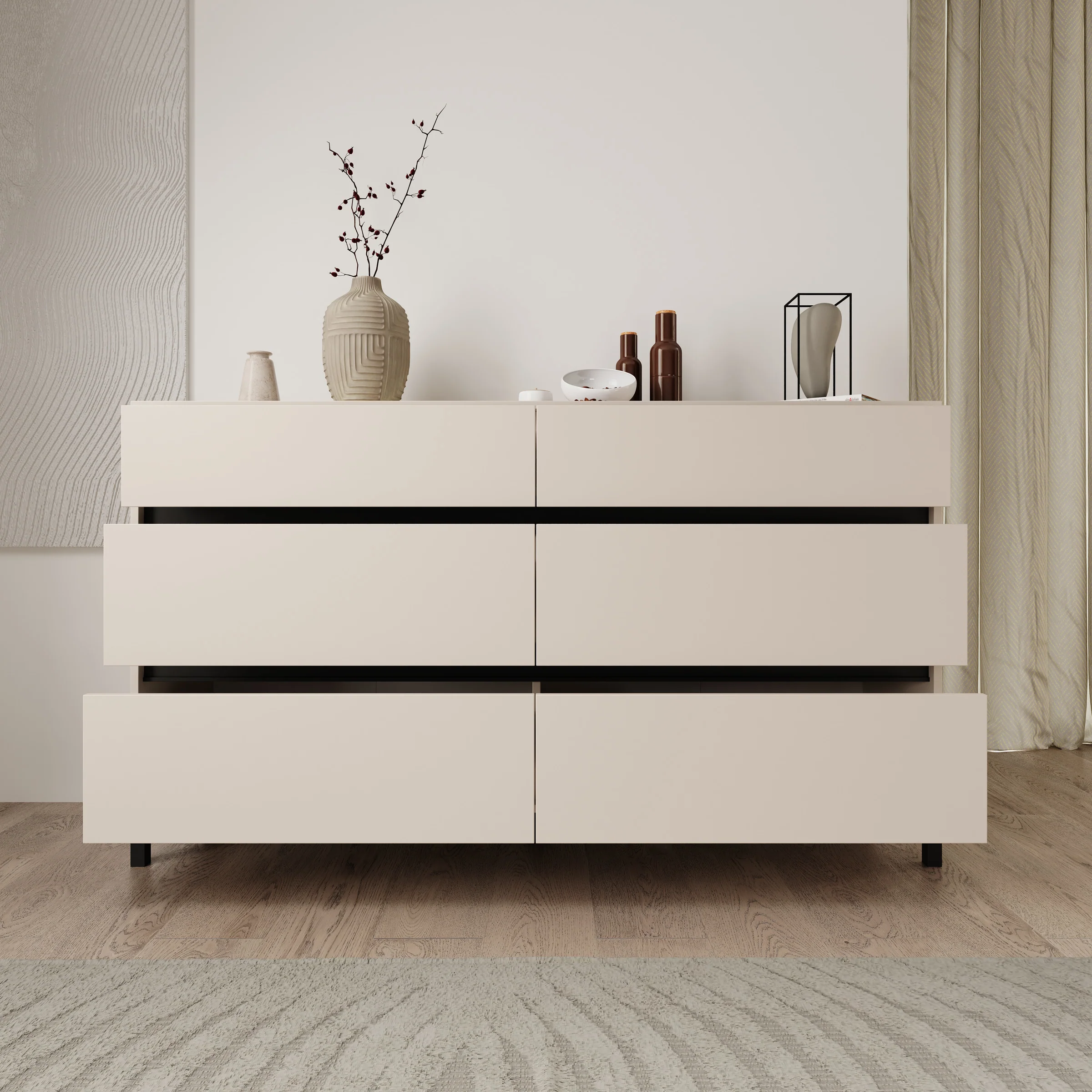 Montellini - Ladekast met 6 lades - Beige - 157x40x90 cm - Image 2