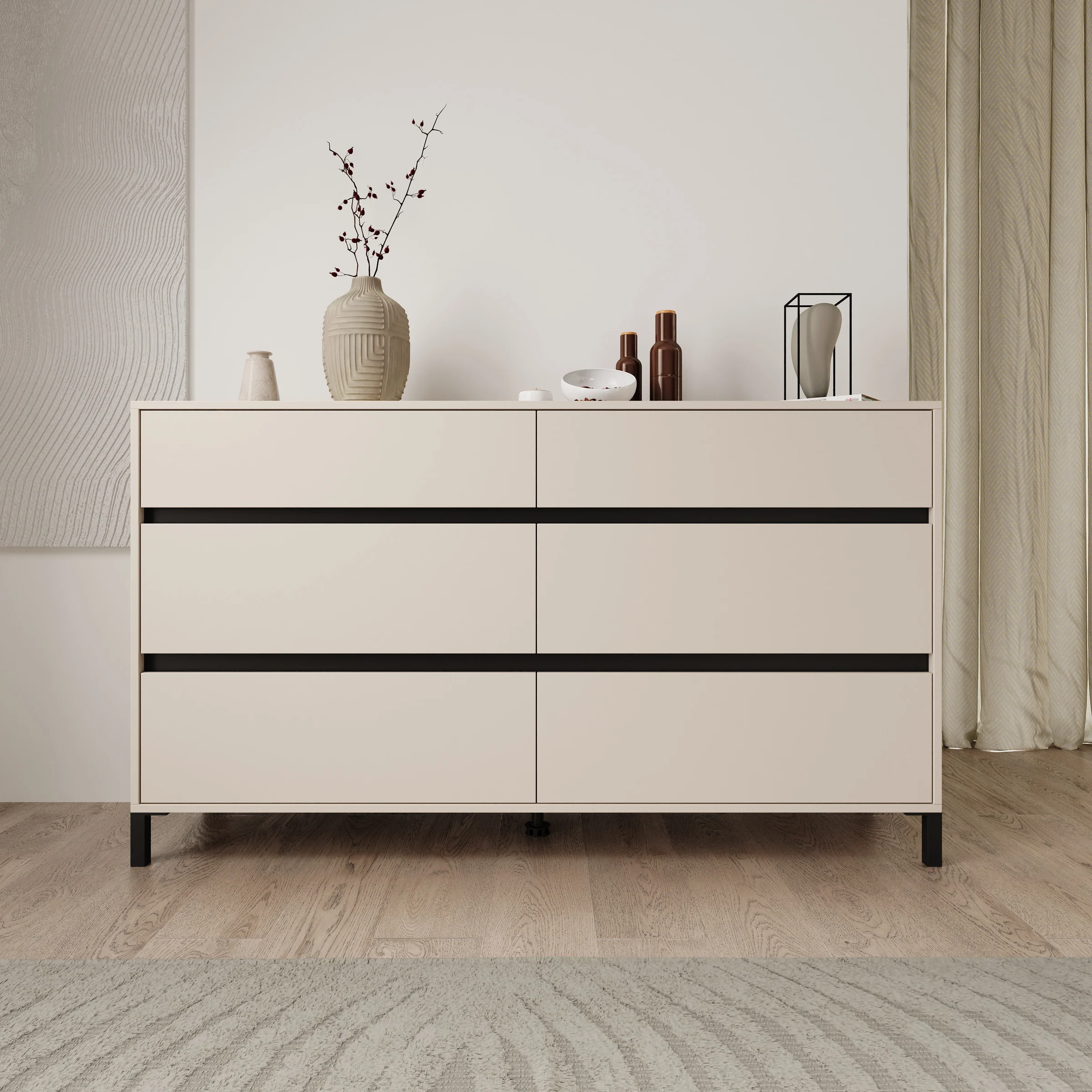 Montellini - Ladekast met 6 lades - Beige - 157x40x90 cm - Image 3