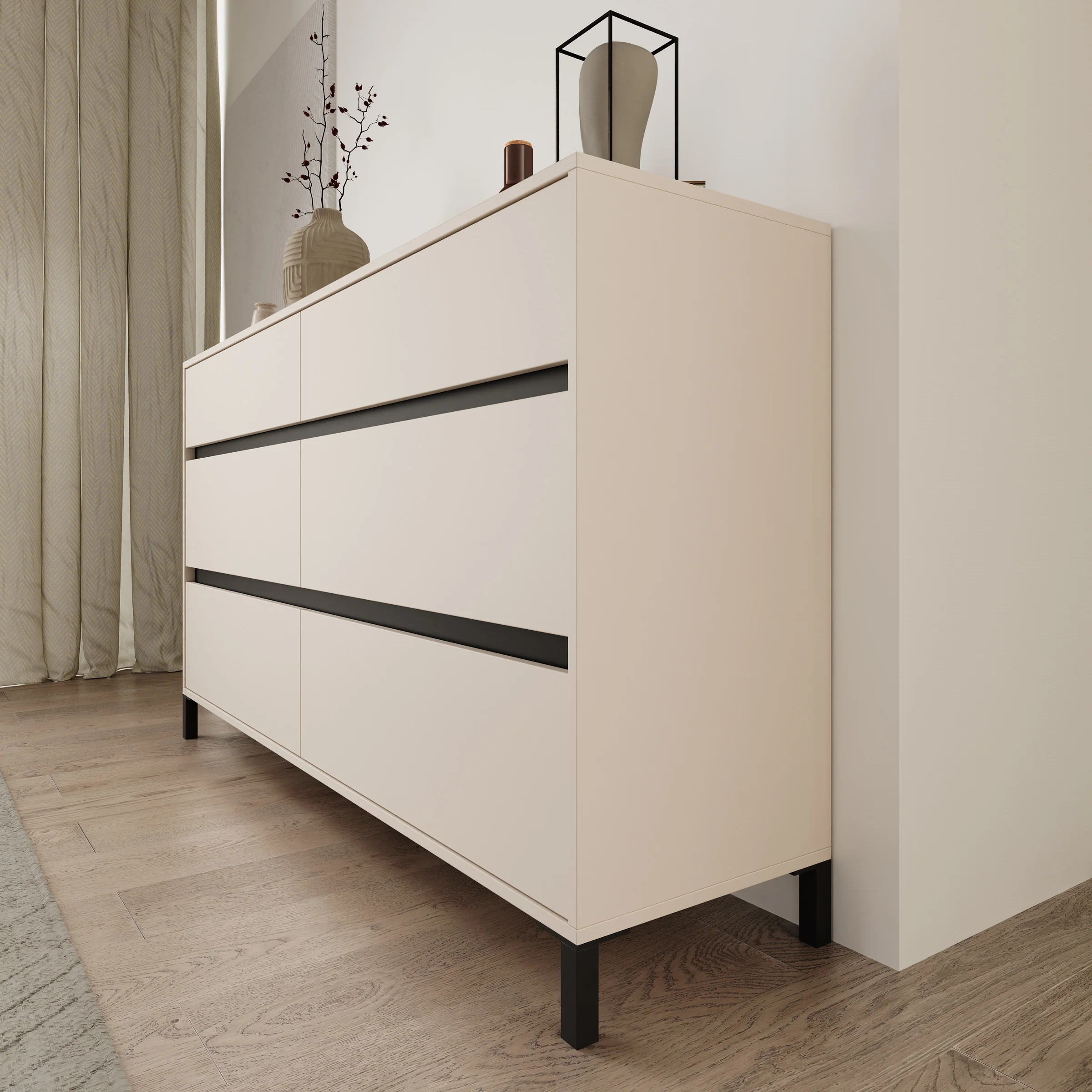 Montellini - Ladekast met 6 lades - Beige - 157x40x90 cm - Image 4