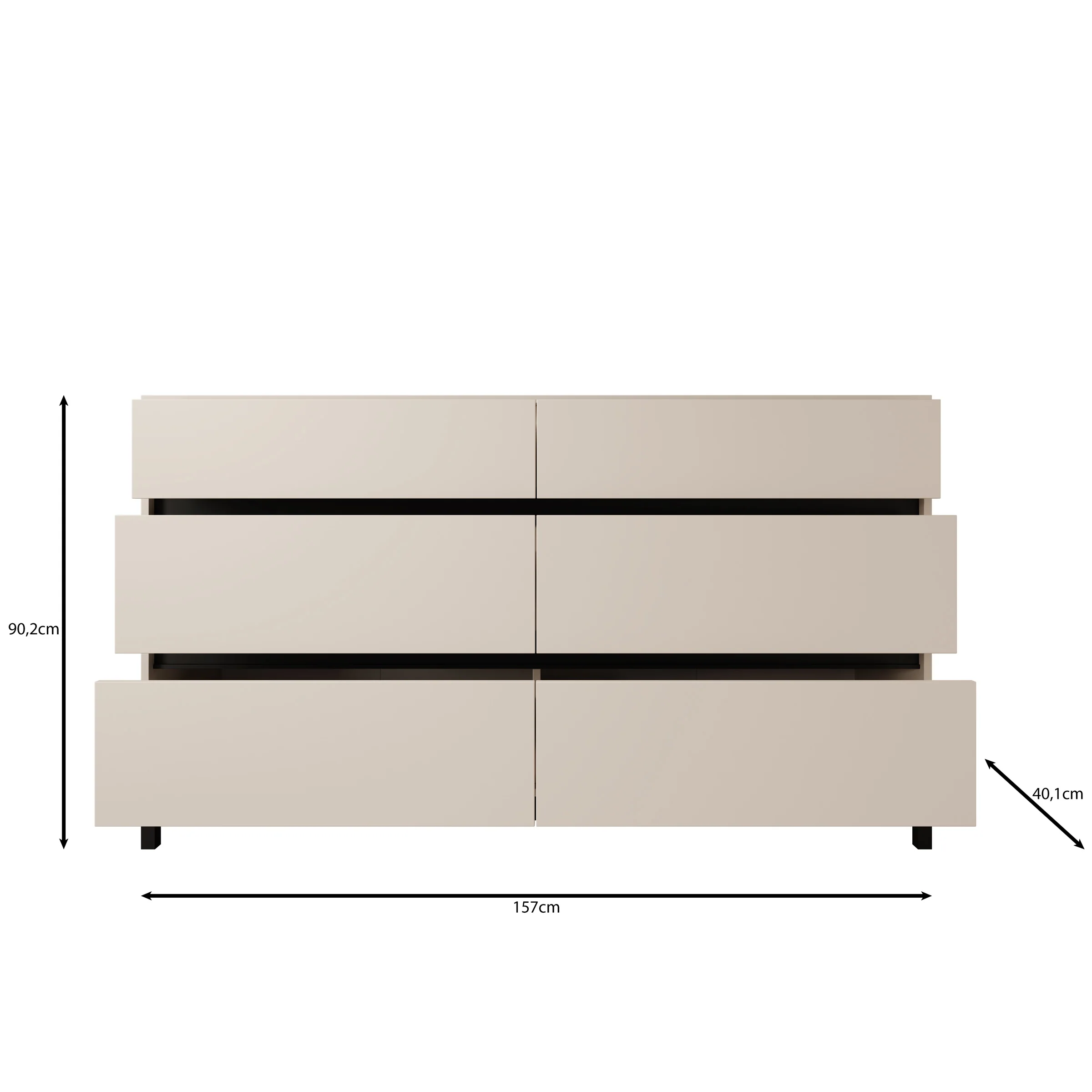 Montellini - Ladekast met 6 lades - Beige - 157x40x90 cm - Image 6