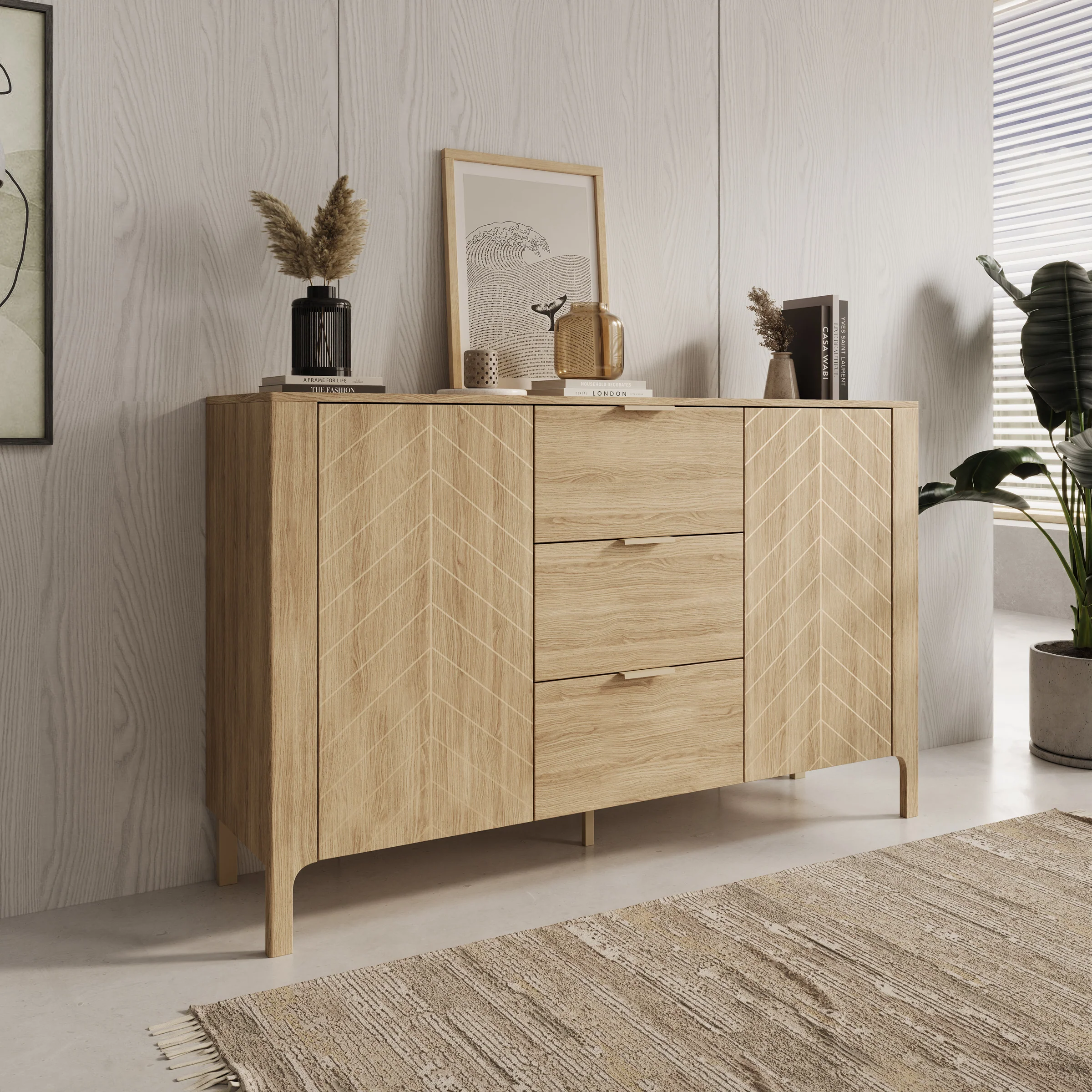 Montera - Dressoir - Eikenpatroon - 154x41x96 cm