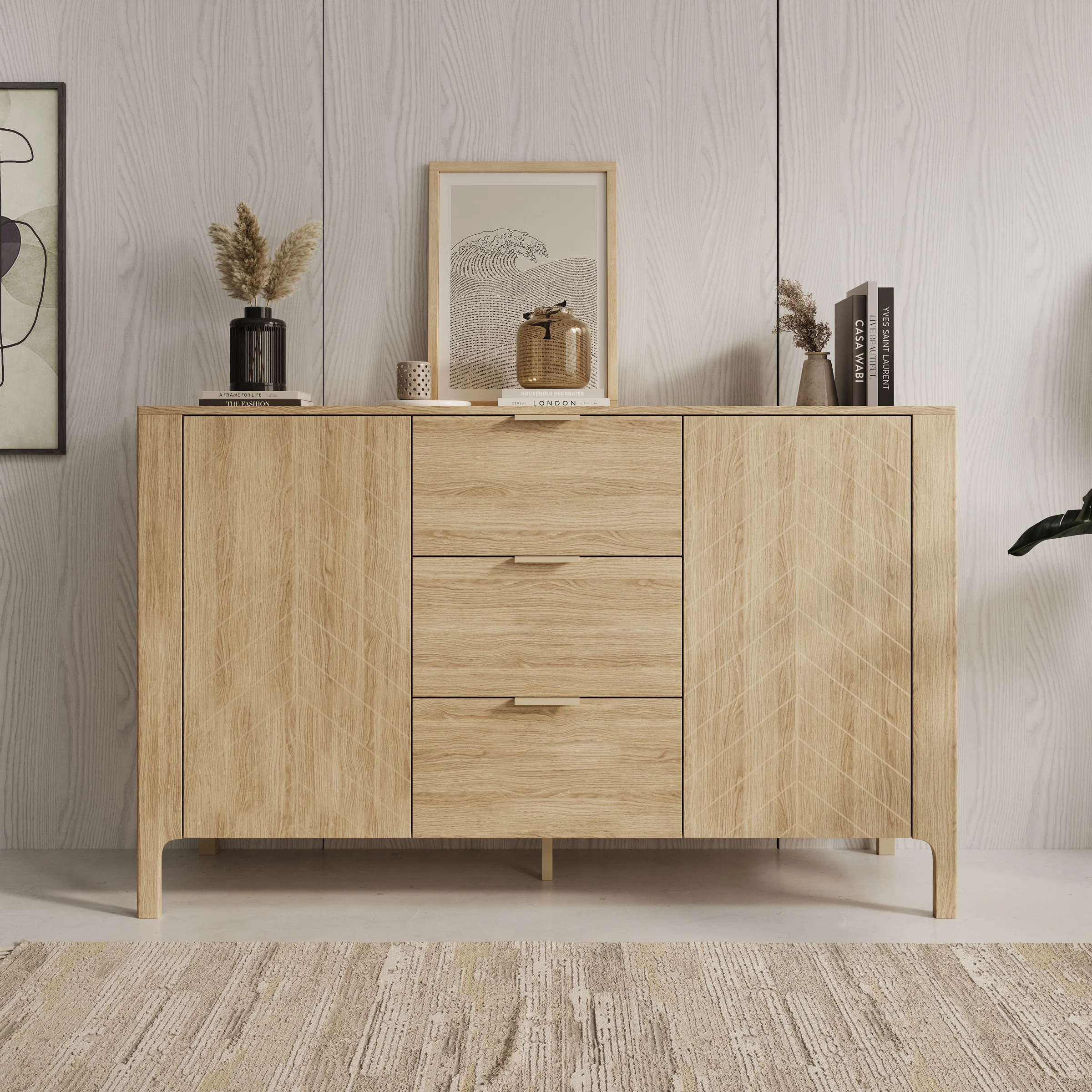 Montera - Dressoir - Eikenpatroon - 154x41x96 cm - Image 3
