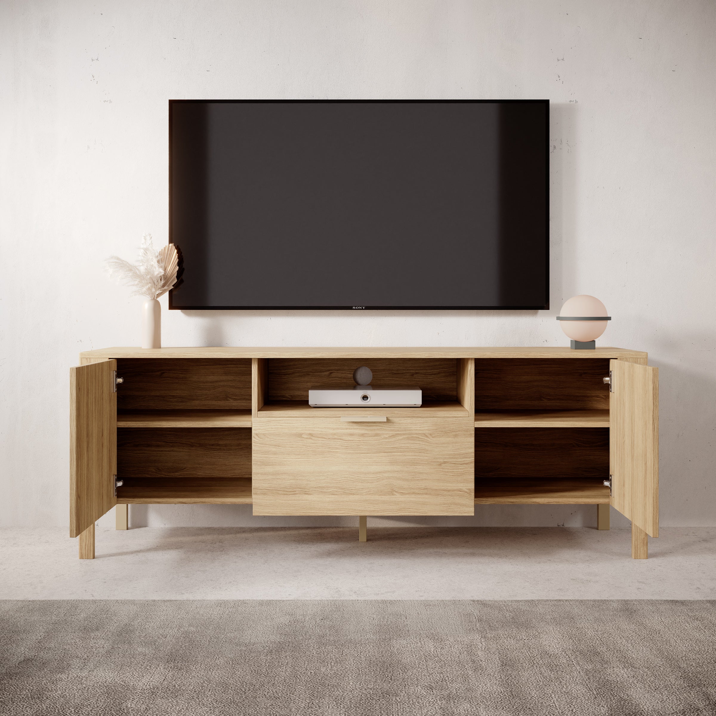 Montera - TV-Meubel - Eikenpatroon - 160x41x58 cm - Image 2
