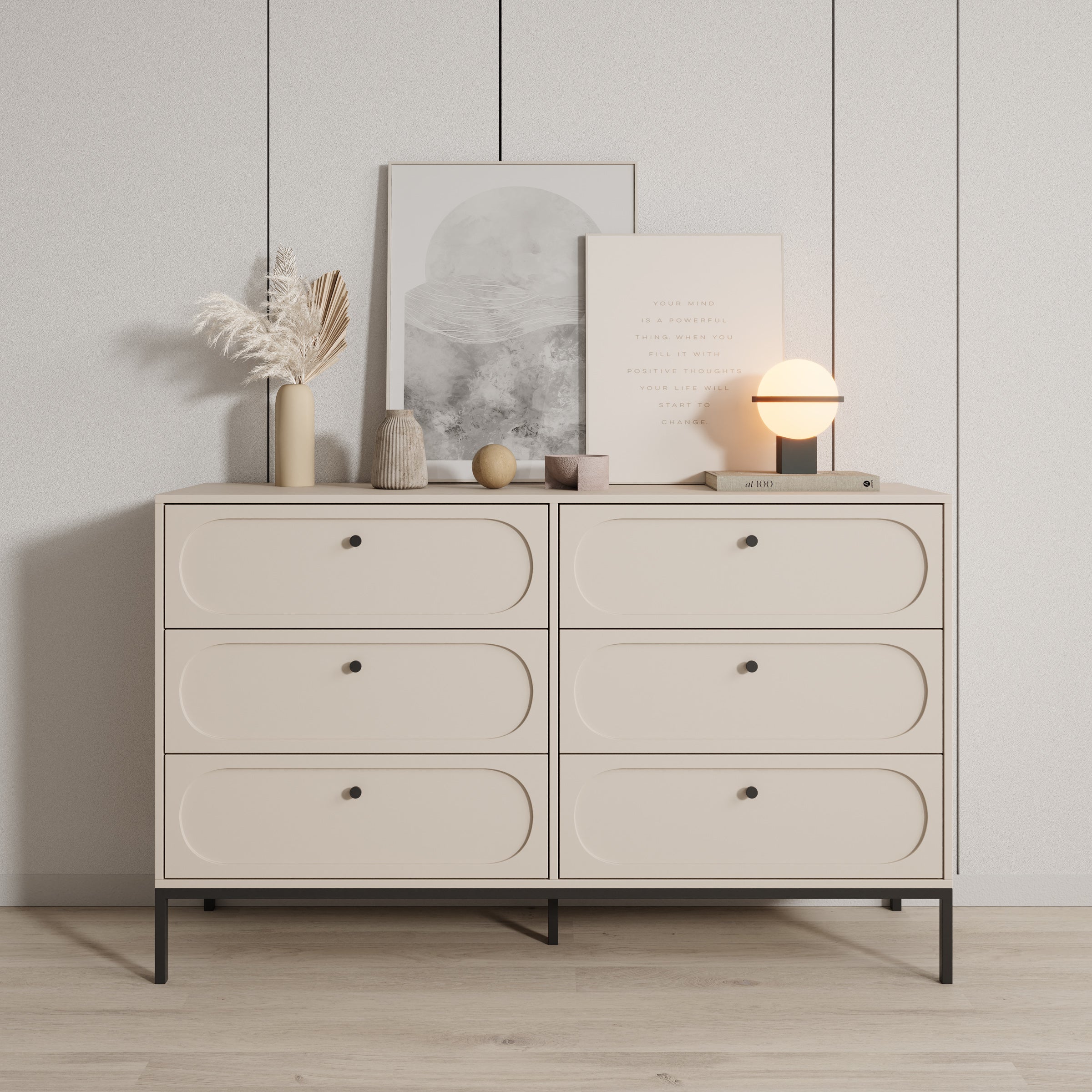 Montserrat - Ladekast 6 lades - Beige - 150x40x92 cm - Image 3
