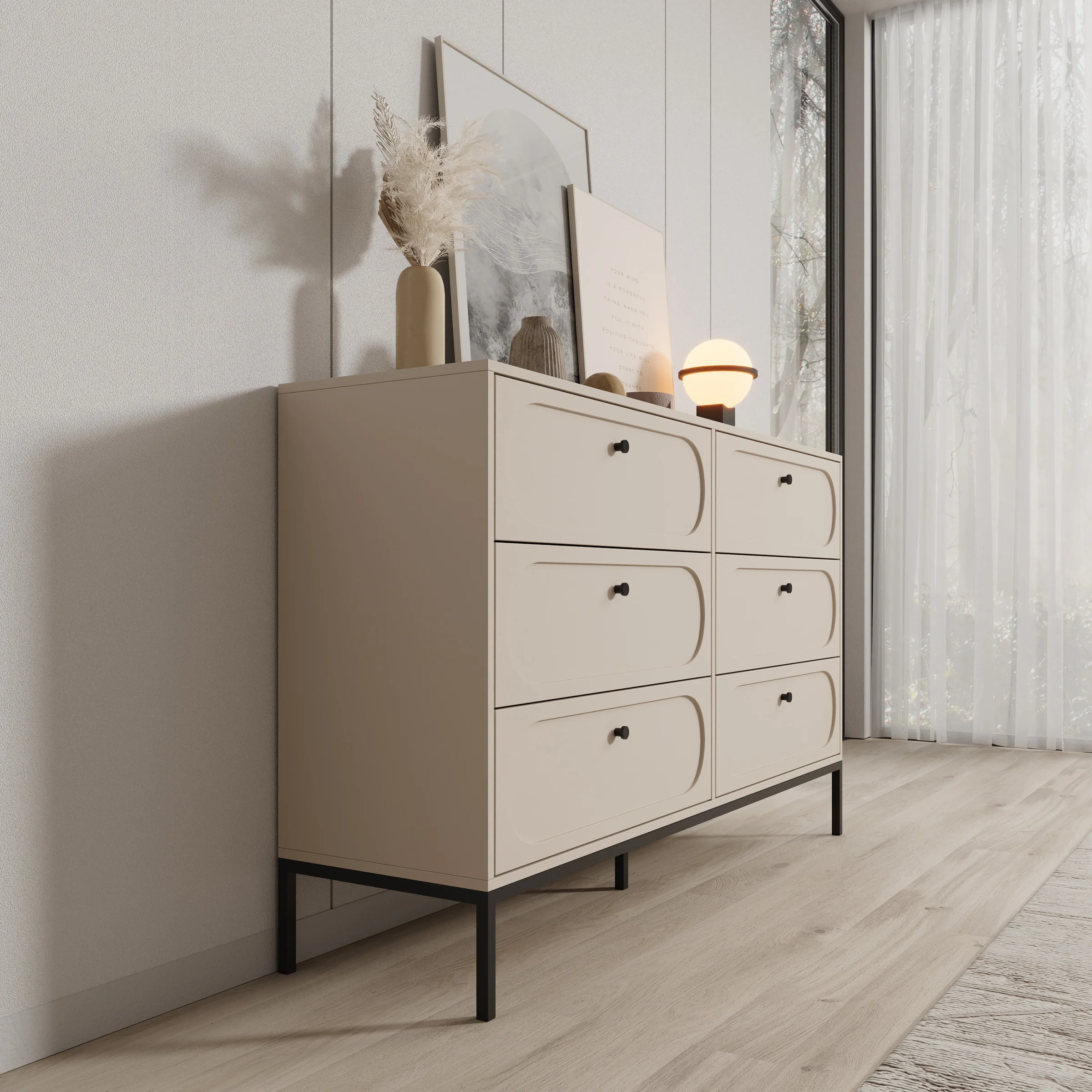 Montserrat - Ladekast 6 lades - Beige - 150x40x92 cm - Image 4