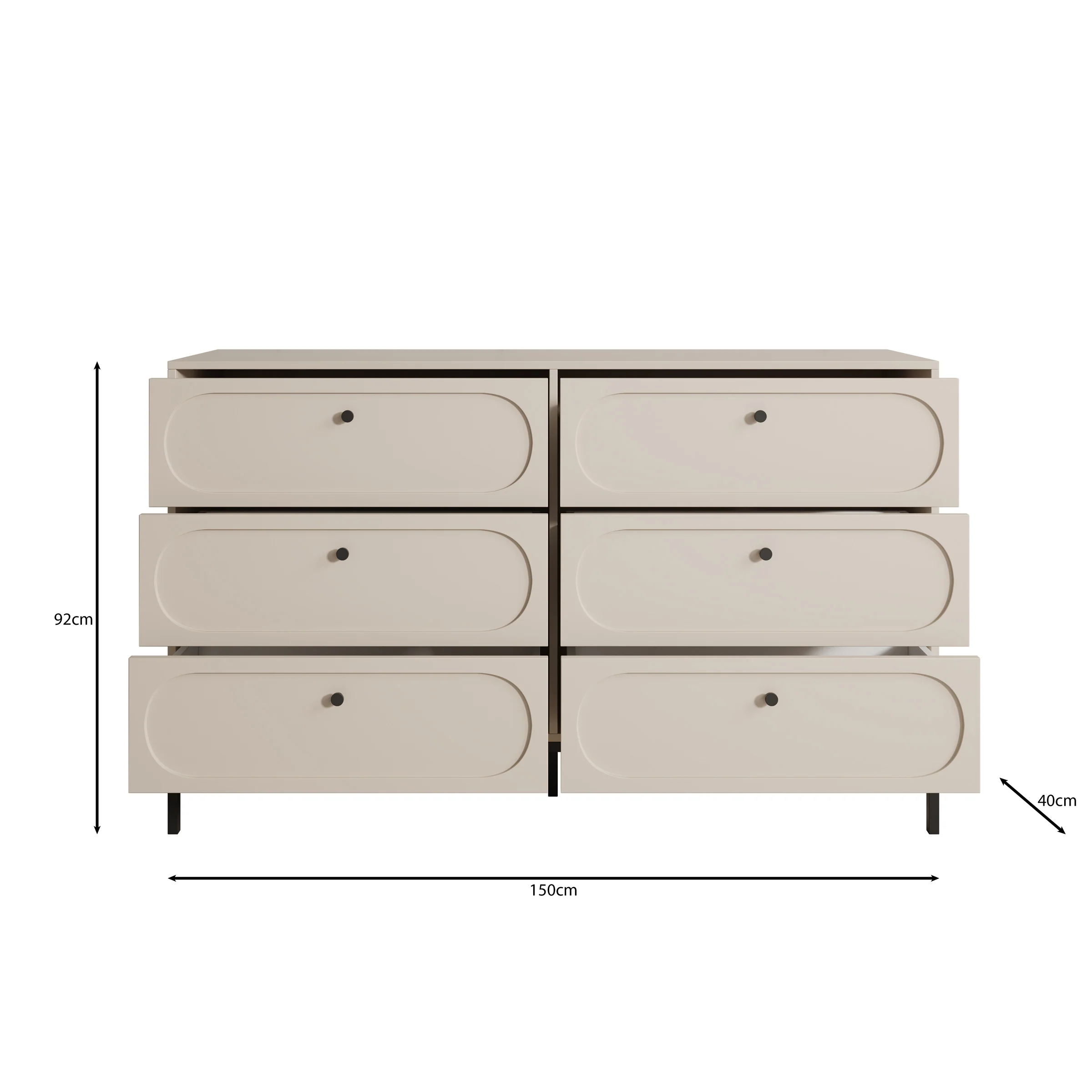 Montserrat - Ladekast 6 lades - Zwart - 150x40x92 cm - Image 6