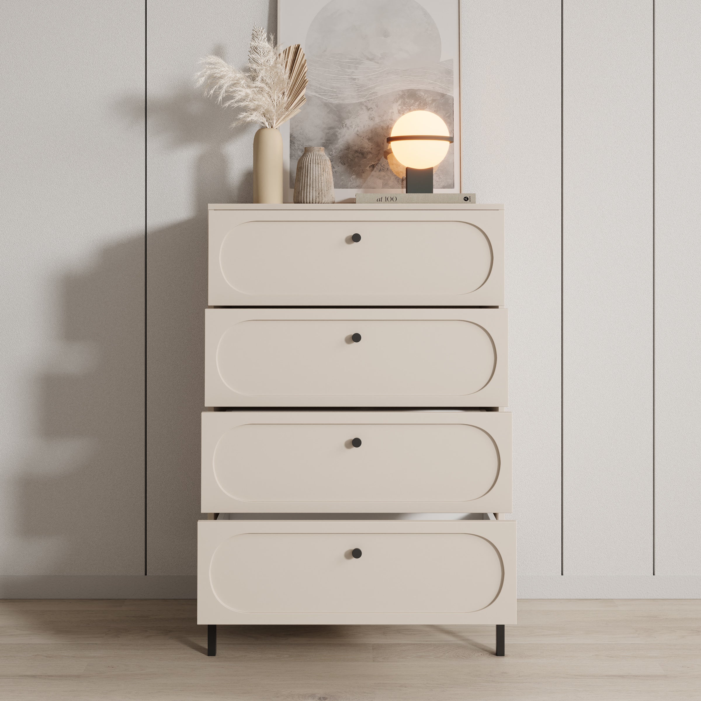 Montserrat - Ladekast met 4 lades - Beige - 80x40x115 cm - Image 2