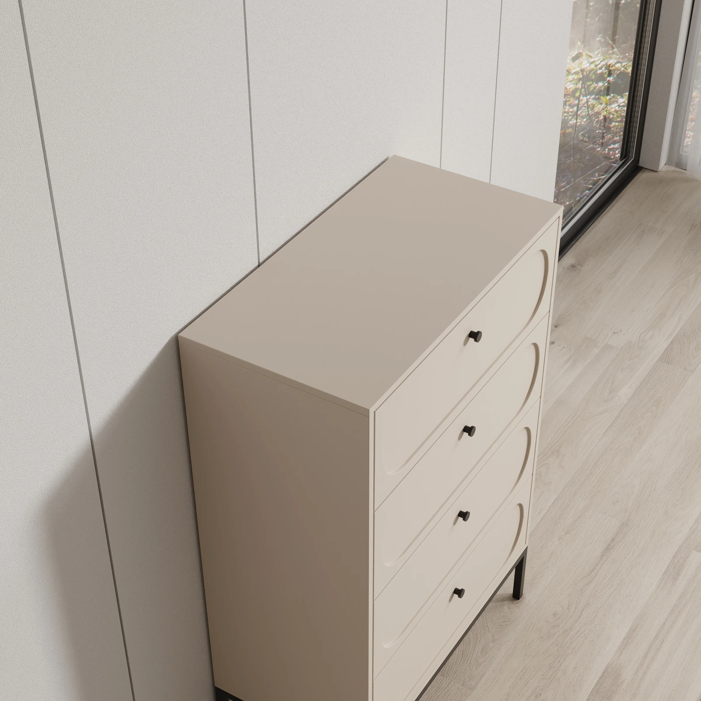 Montserrat - Ladekast met 4 lades - Beige - 80x40x115 cm - Image 5