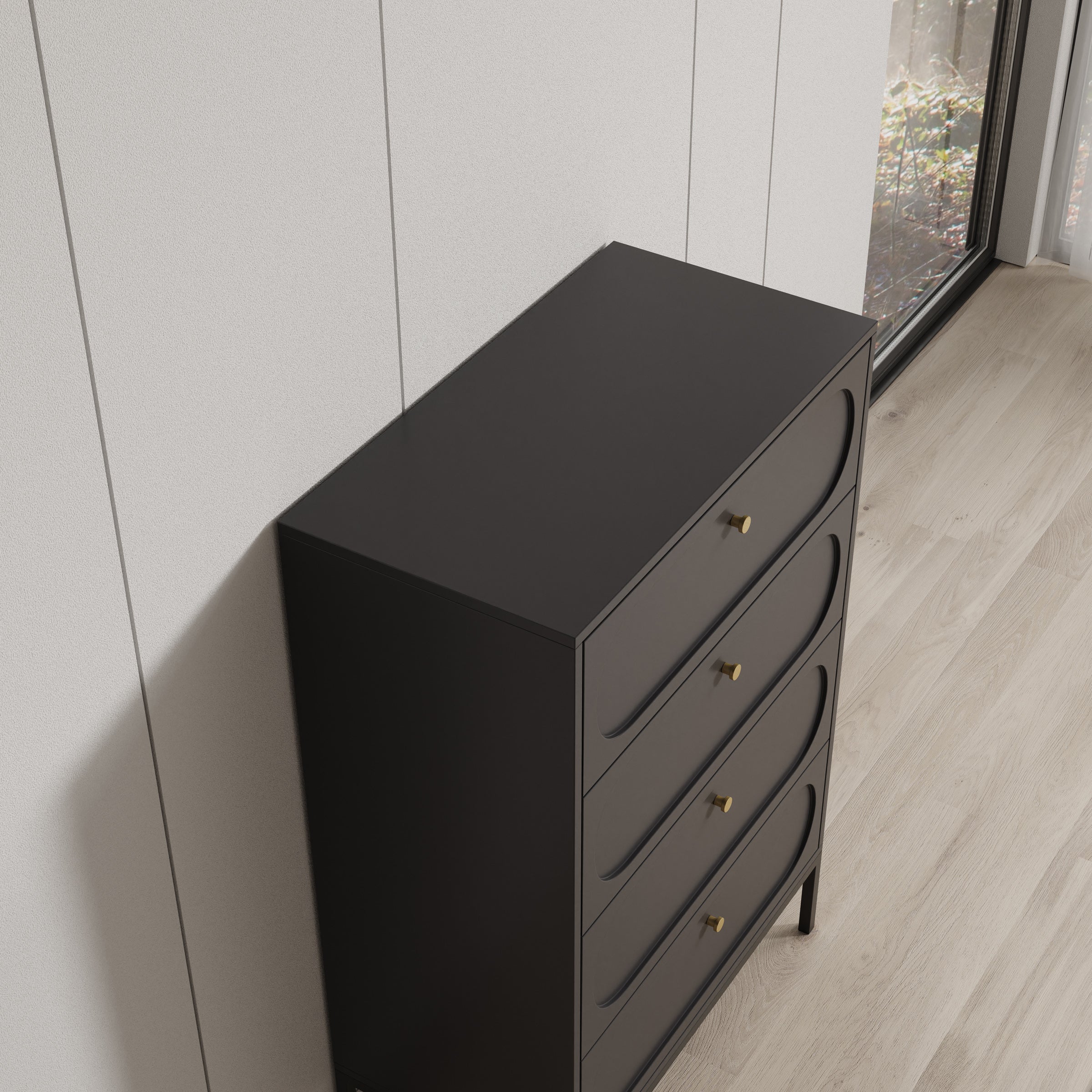 Montserrat - Ladekast met 4 lades - Zwart - 80x40x115 cm - Image 5