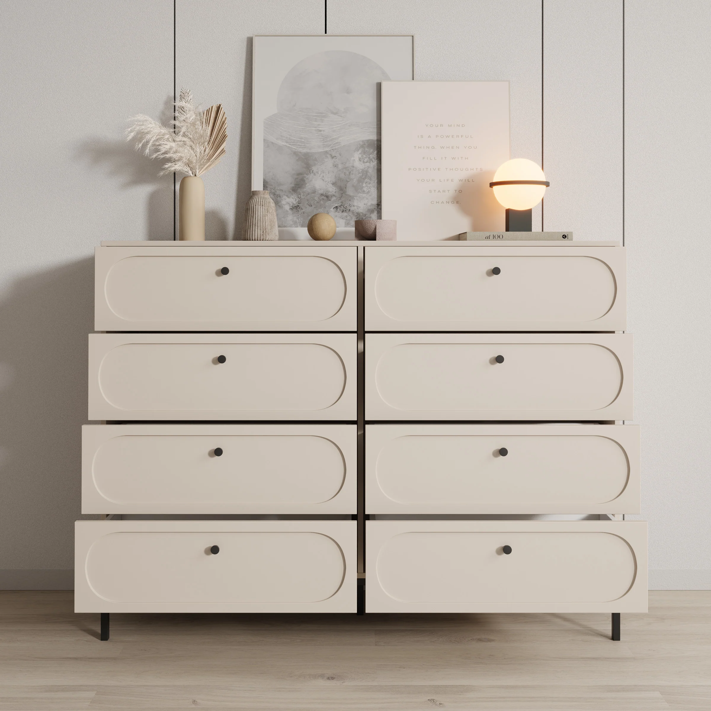 Montserrat - Ladekast met 8 lades - Beige - 150x40x115 cm - Image 2