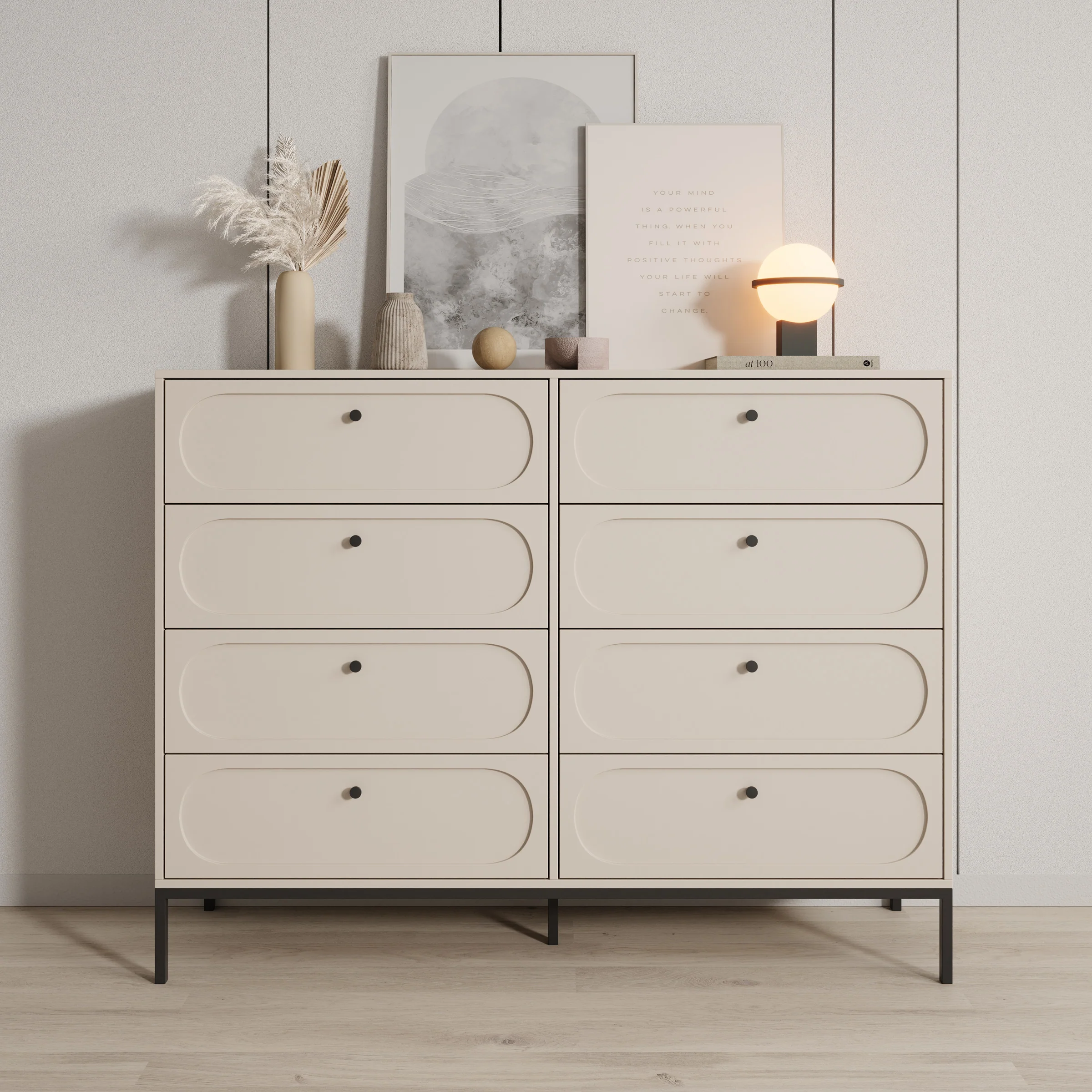 Montserrat - Ladekast met 8 lades - Beige - 150x40x115 cm - Image 3
