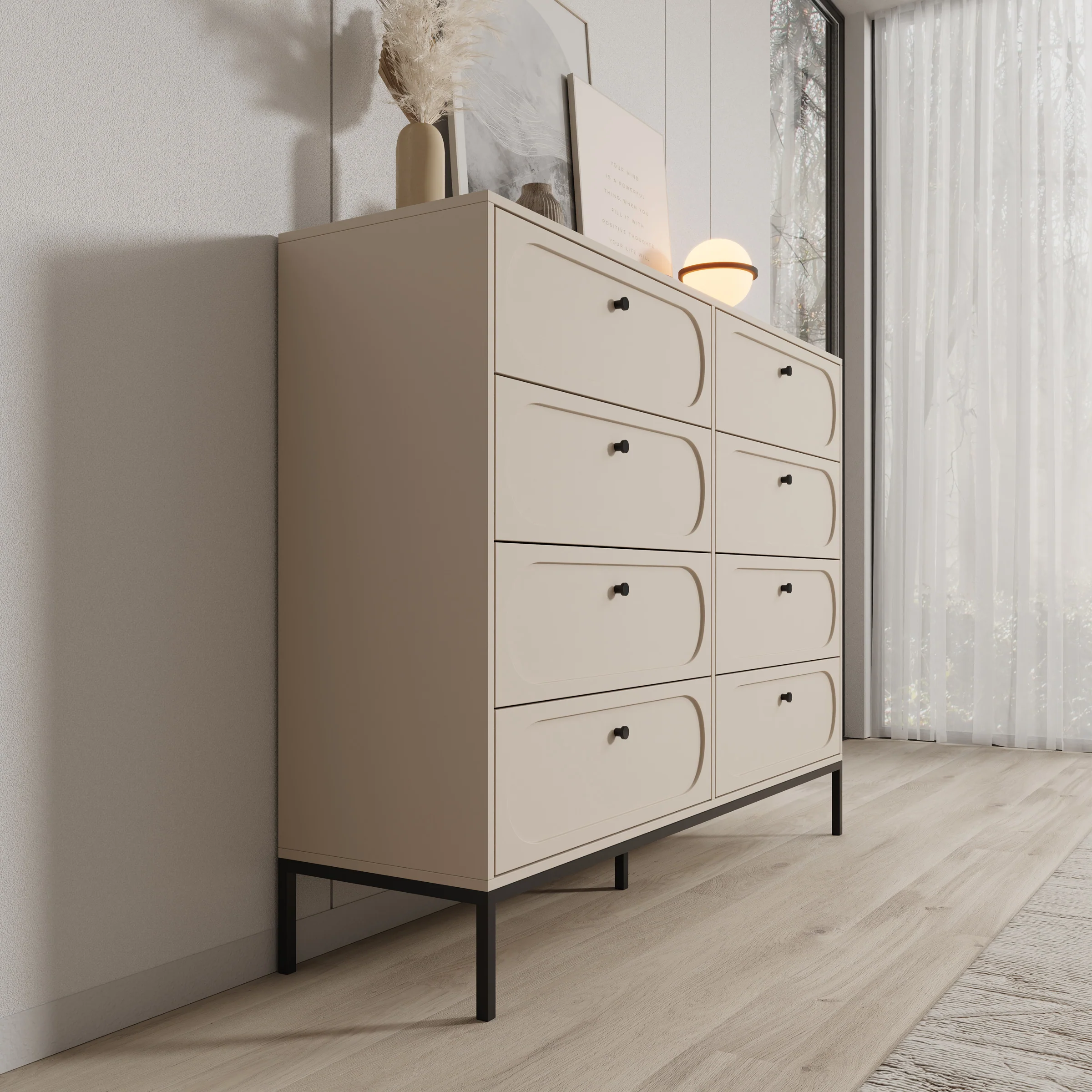 Montserrat - Ladekast met 8 lades - Beige - 150x40x115 cm - Image 4