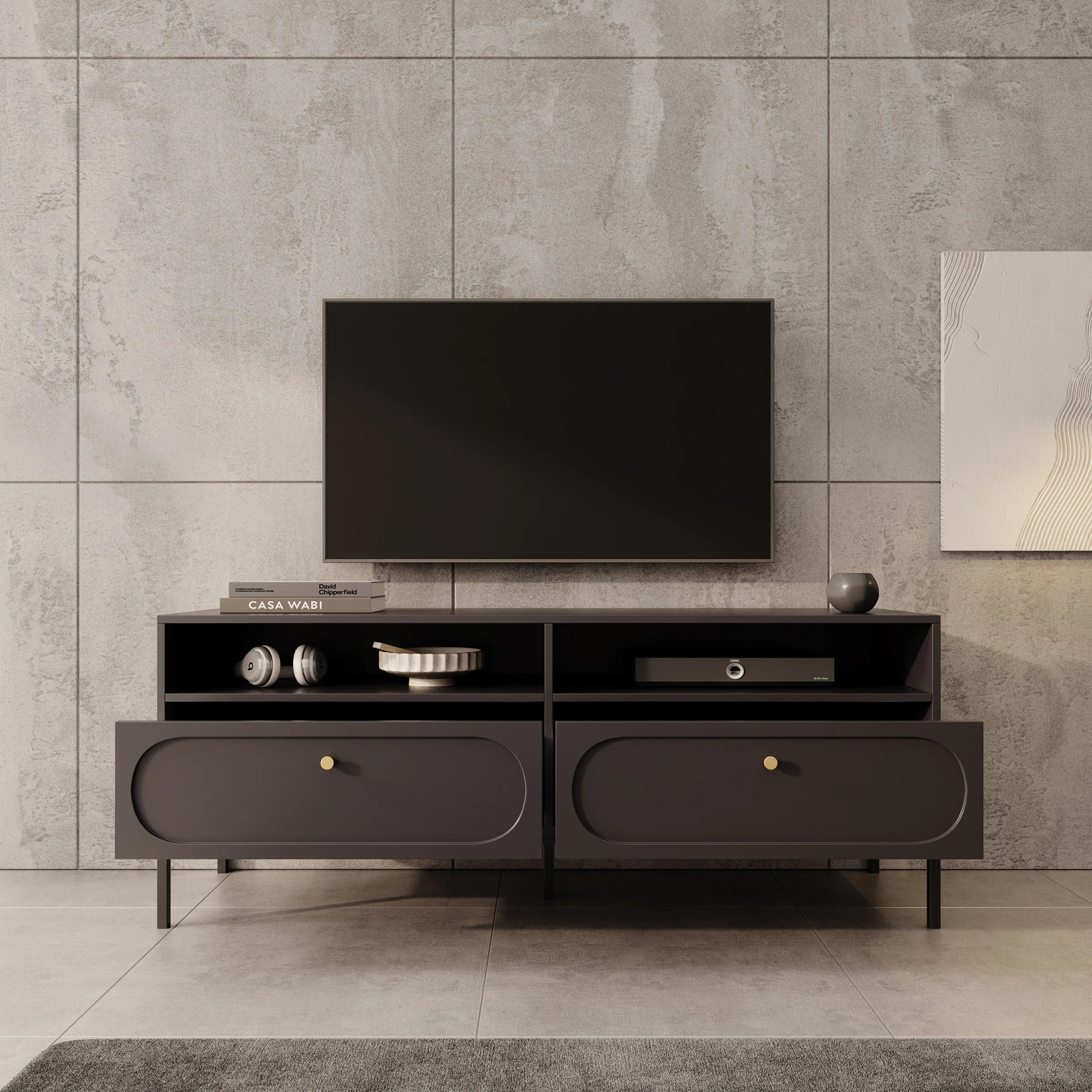 Montserrat - TV-Meubel - Zwart - 150x40x60 cm - Image 2