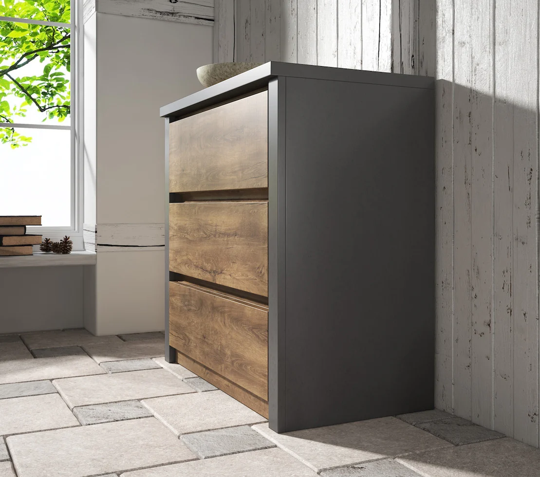 Monaco - Dressoir - Eiken/grijs - 90x43x80 cm - Image 3