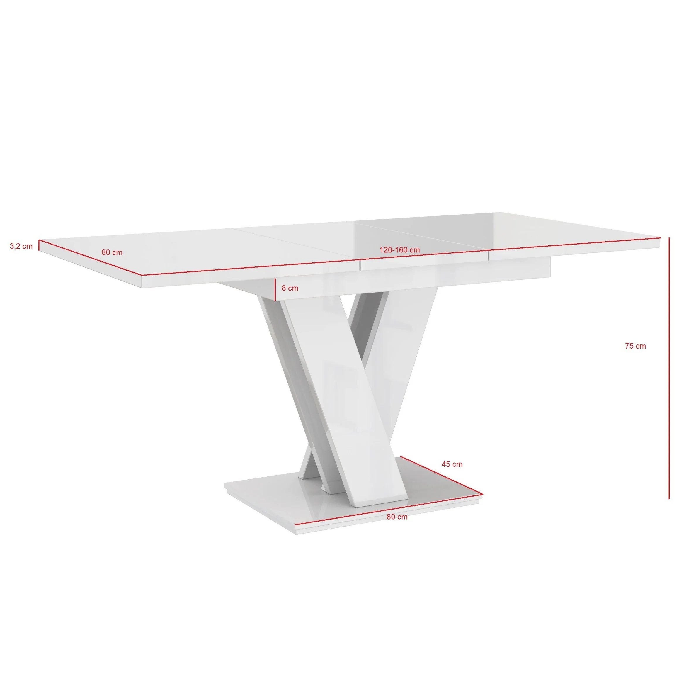 Moris - Eetkamertafel - Wit - 120x80x75 cm - Image 3