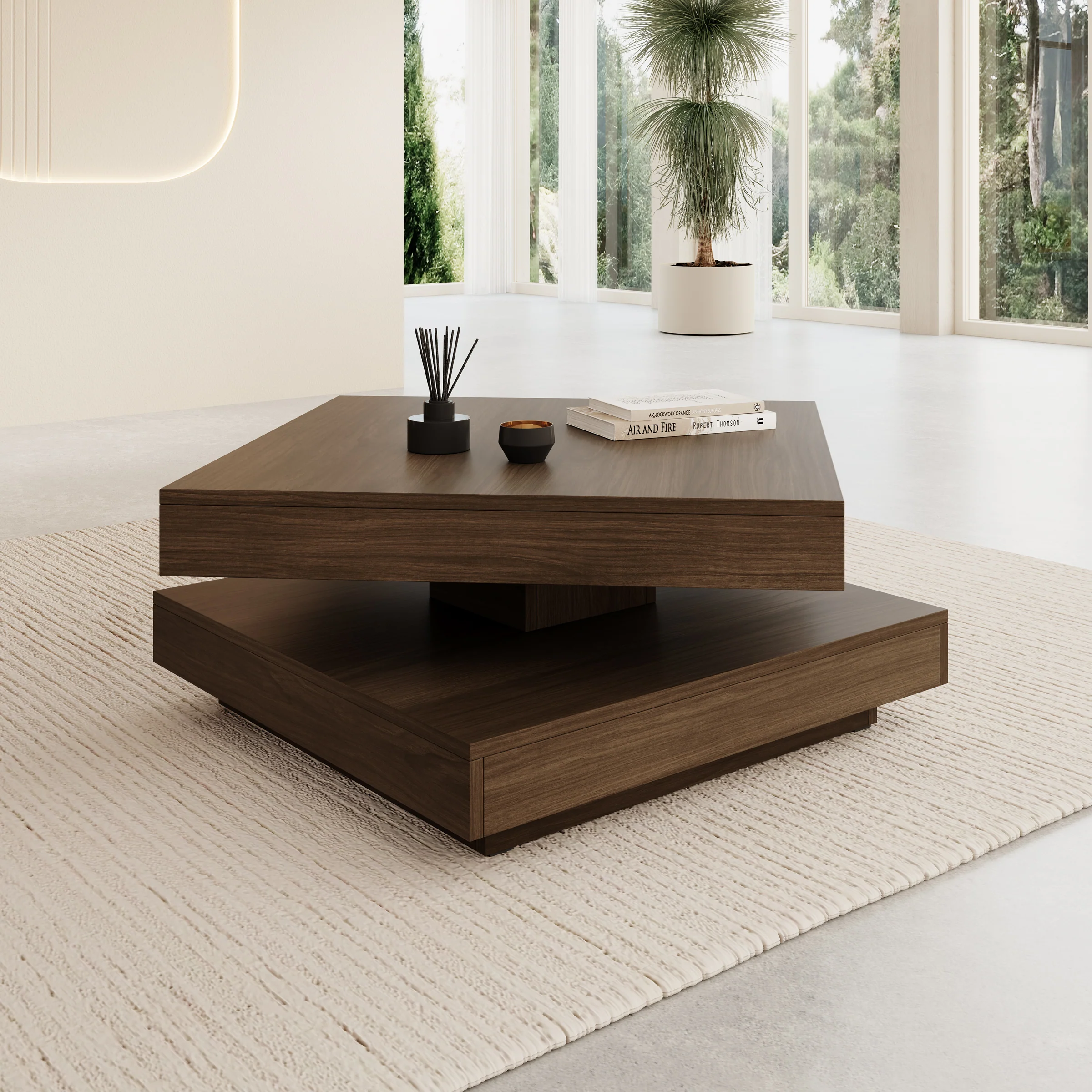 Nao - Salontafel - Walnootpatroon - 70x70x34 cm - Image 2