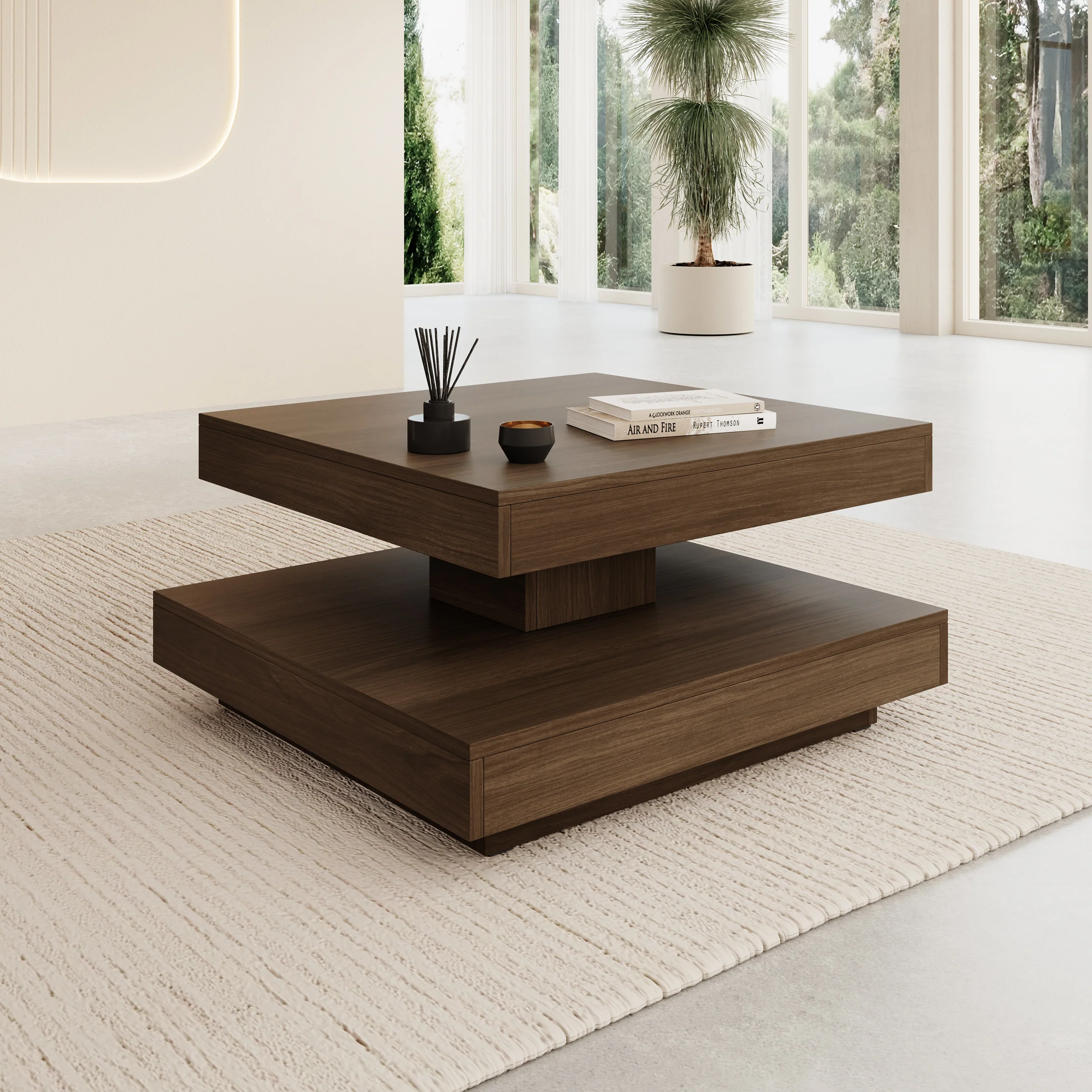 Nao - Salontafel - Walnootpatroon - 70x70x34 cm - Image 4