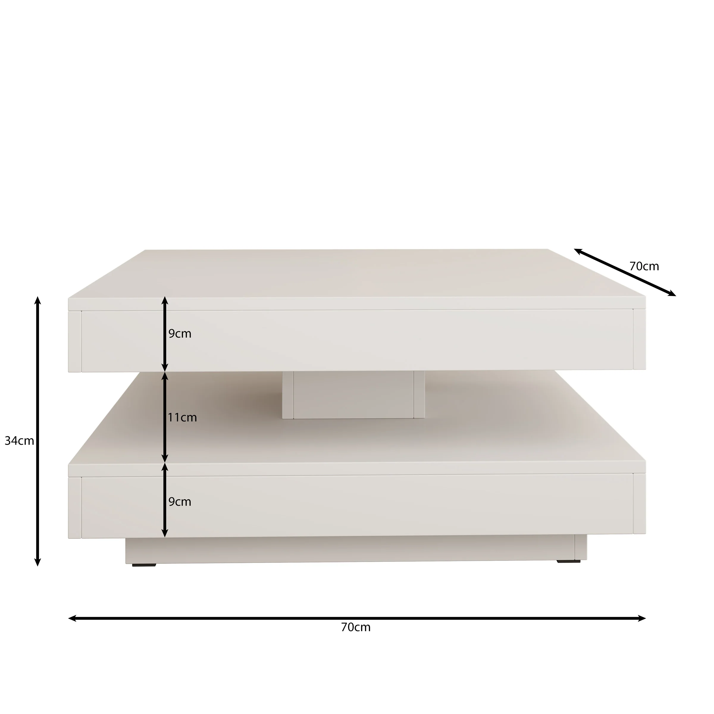 Nao - Salontafel - Walnootpatroon - 70x70x34 cm - Image 5