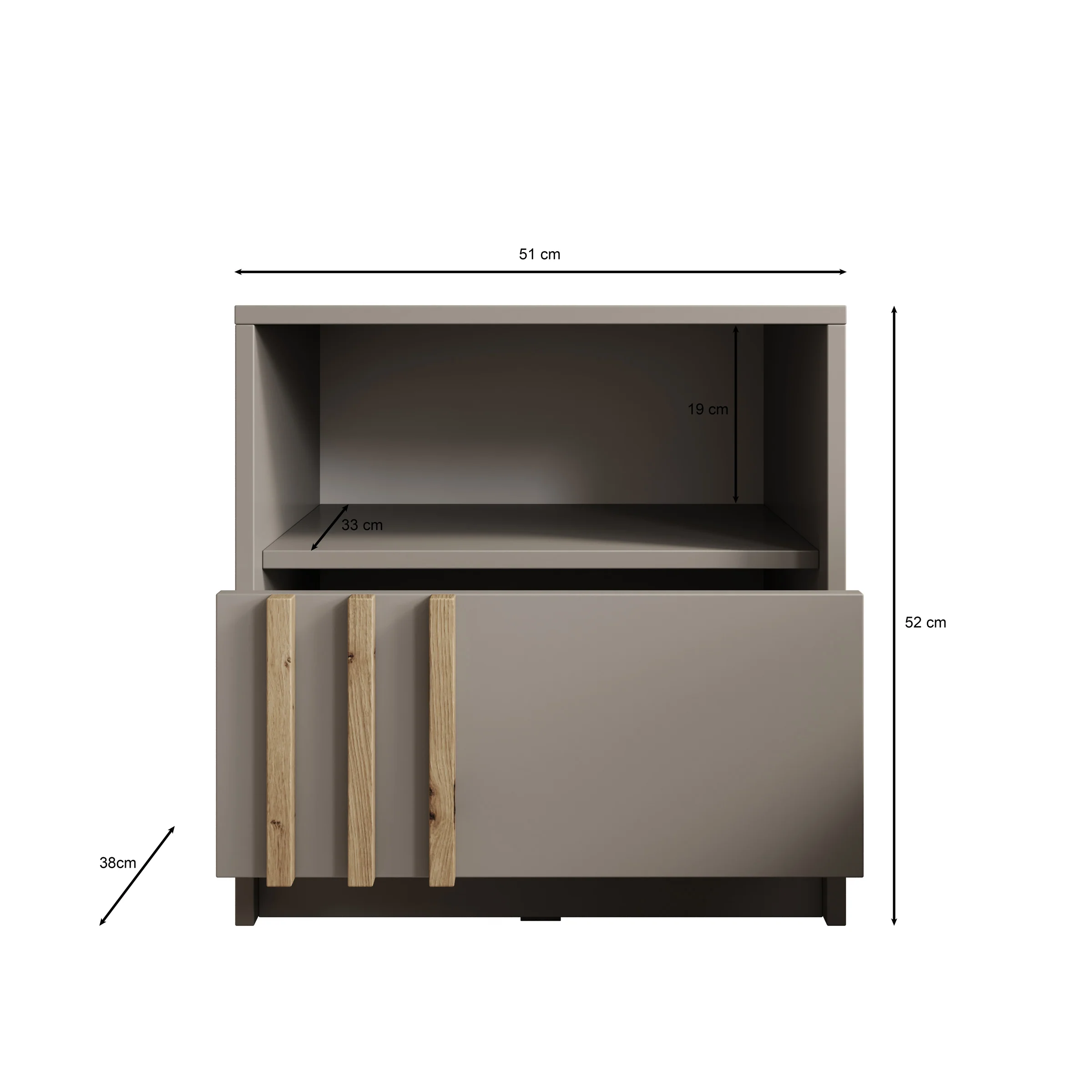 Nauru - Nachtkastje - Beige - 51x38x52 cm - Image 5