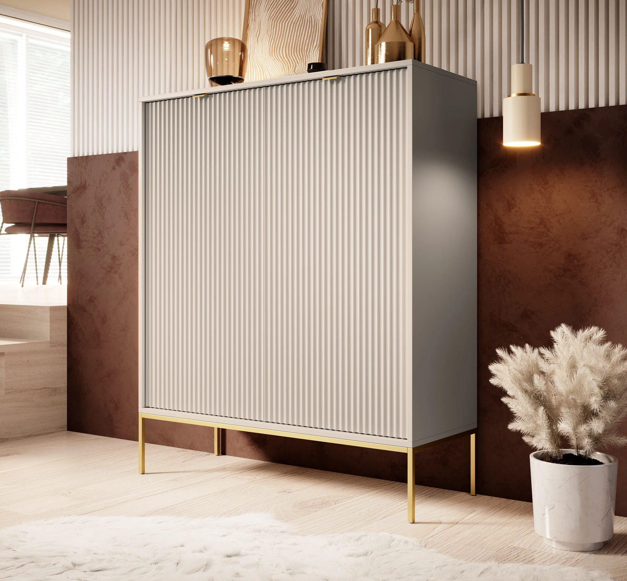 Navil 2 - Dressoir - Beige - 104x39x125 cm