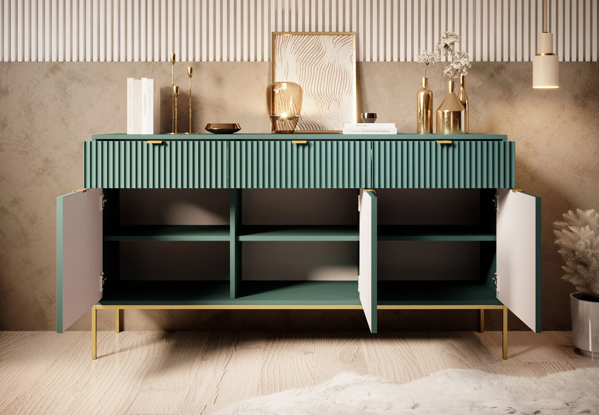 Navil 2 - Dressoir - Groen - 154x39x83 cm - Image 3