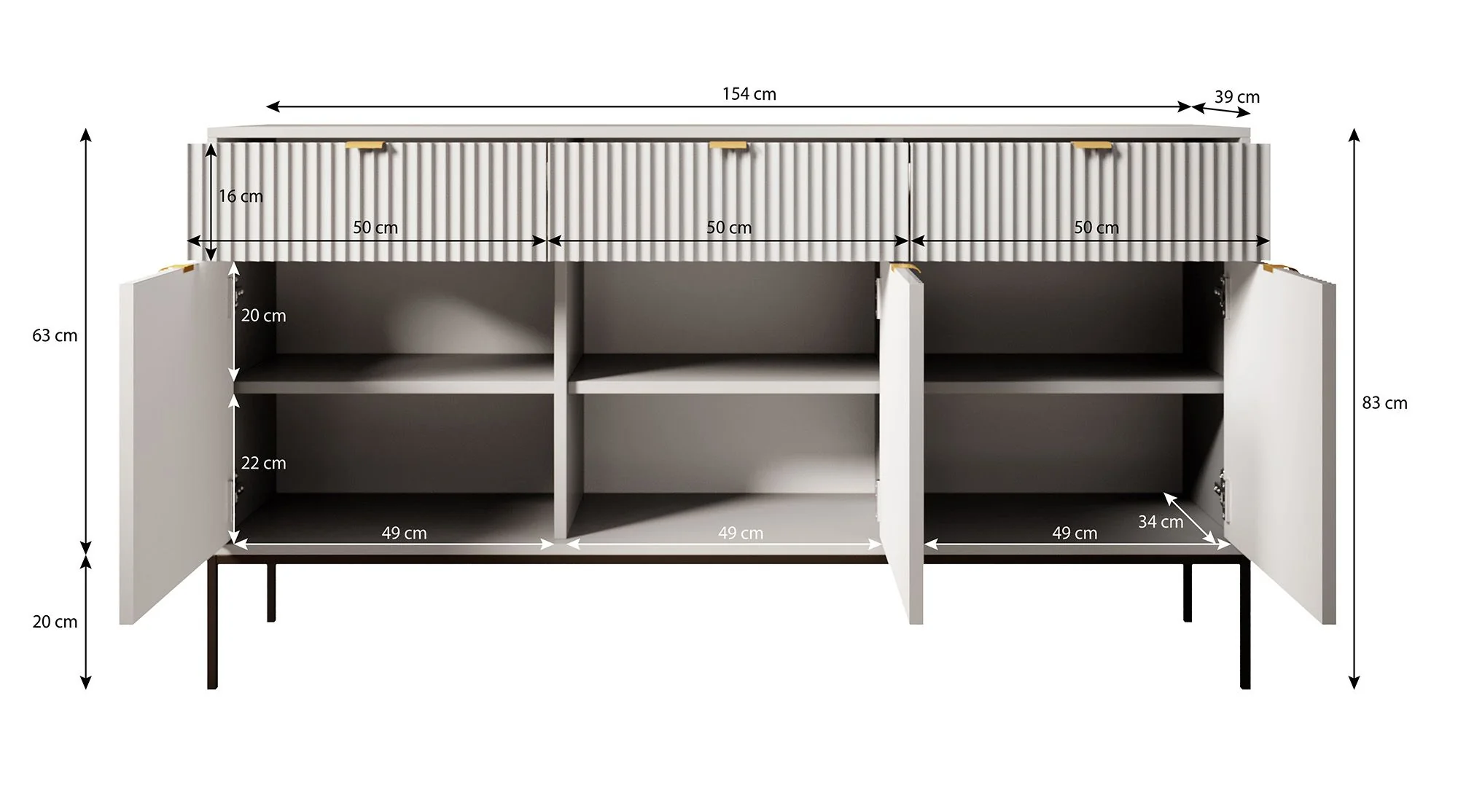 Navil 2 - Dressoir - Groen - 154x39x83 cm - Image 5