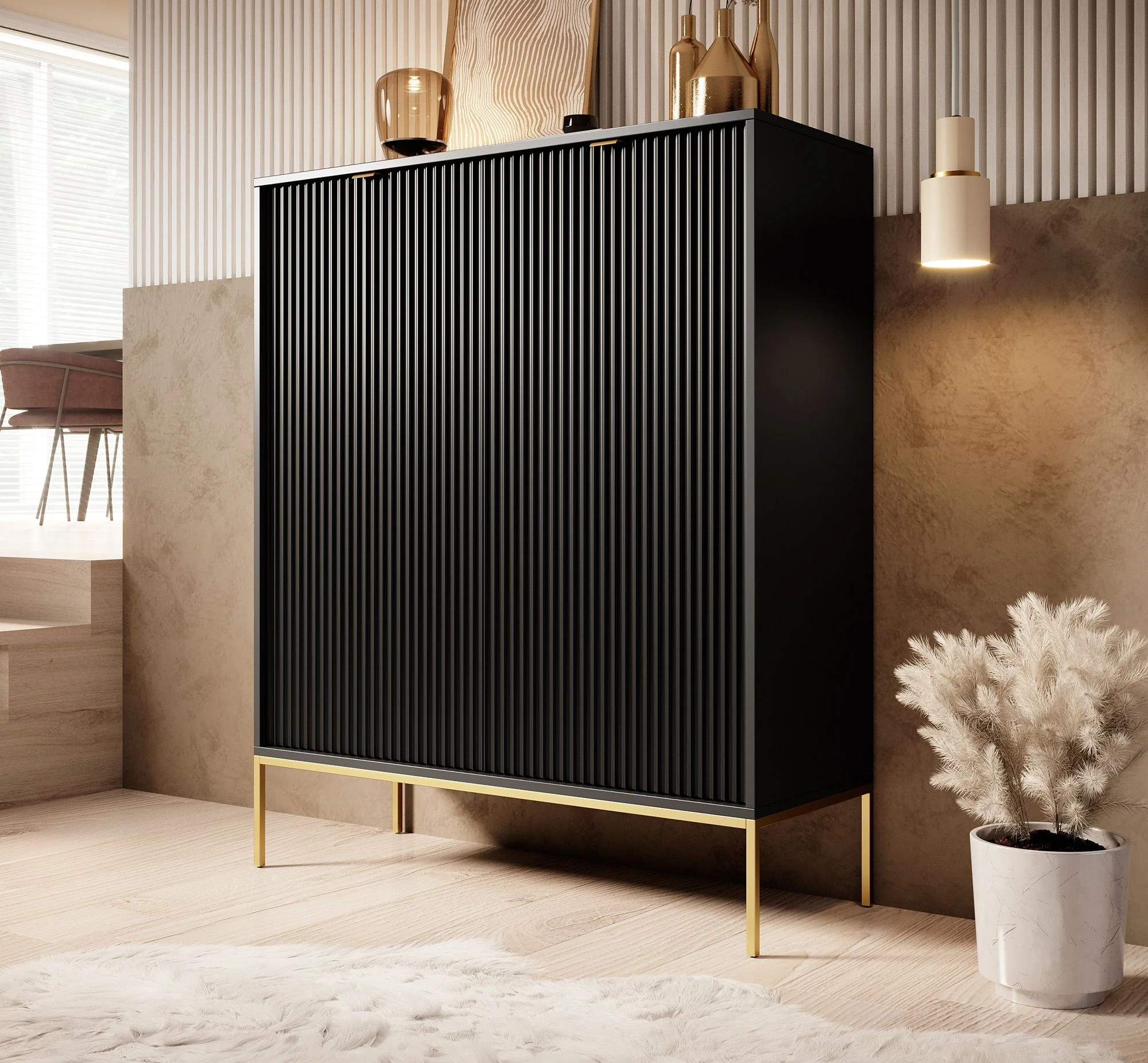 Navil 2 - Dressoir - Zwart - 104x39x125 cm