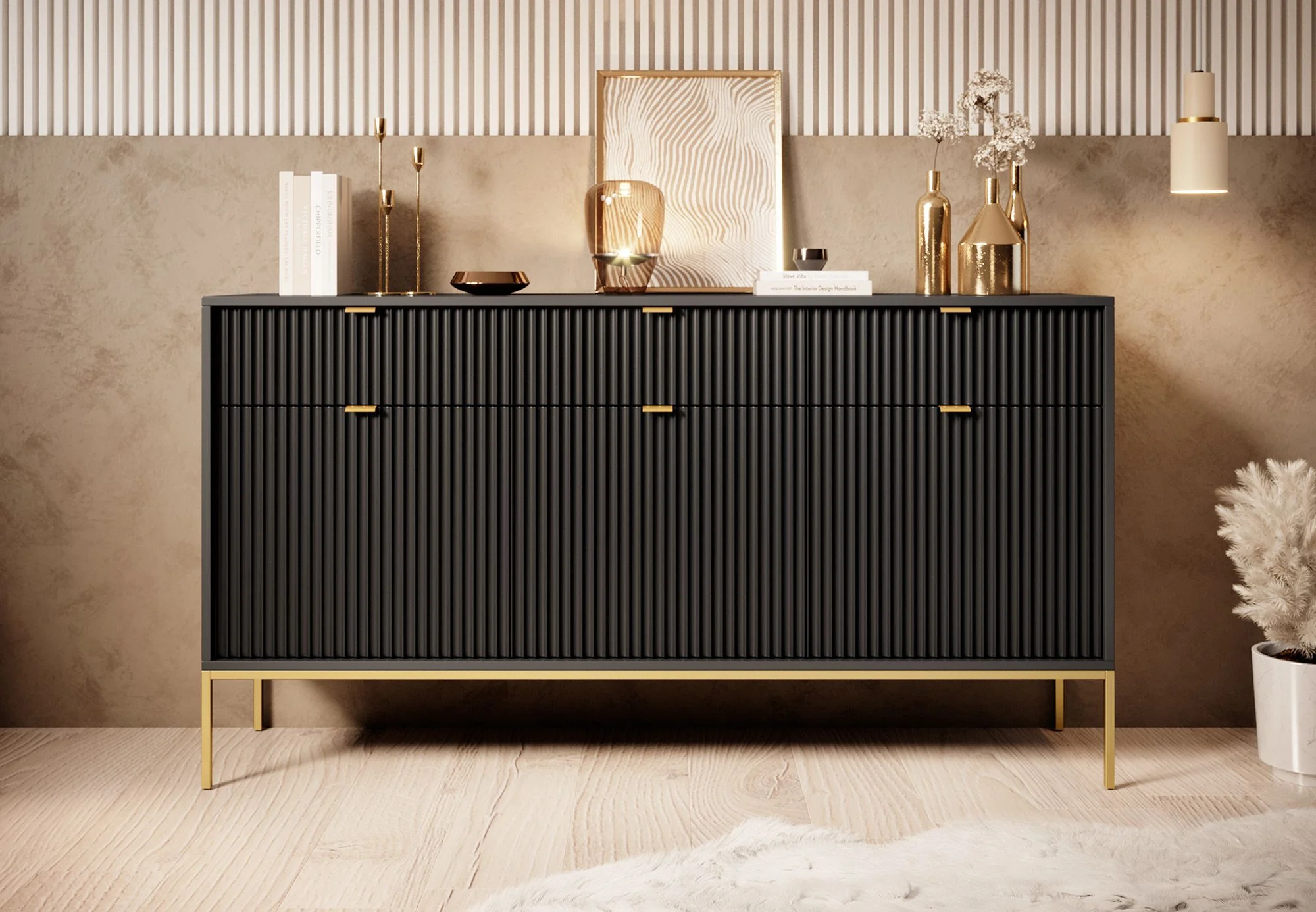 Navil 2 - Dressoir - Zwart - 154x39x83 cm - Image 2