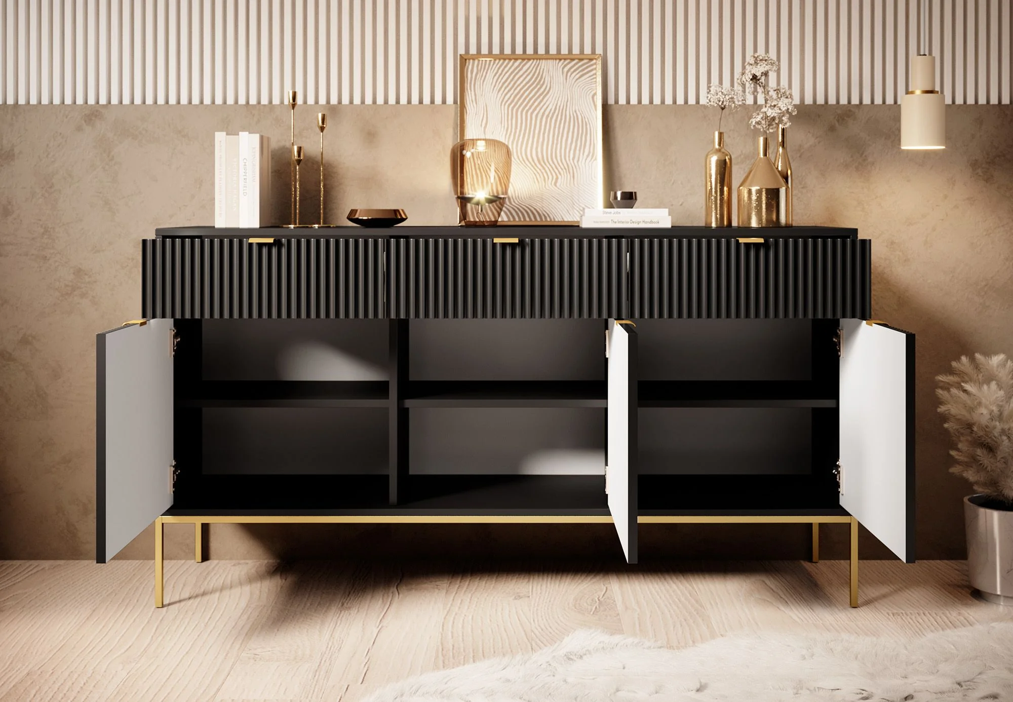 Navil 2 - Dressoir - Zwart - 154x39x83 cm - Image 3