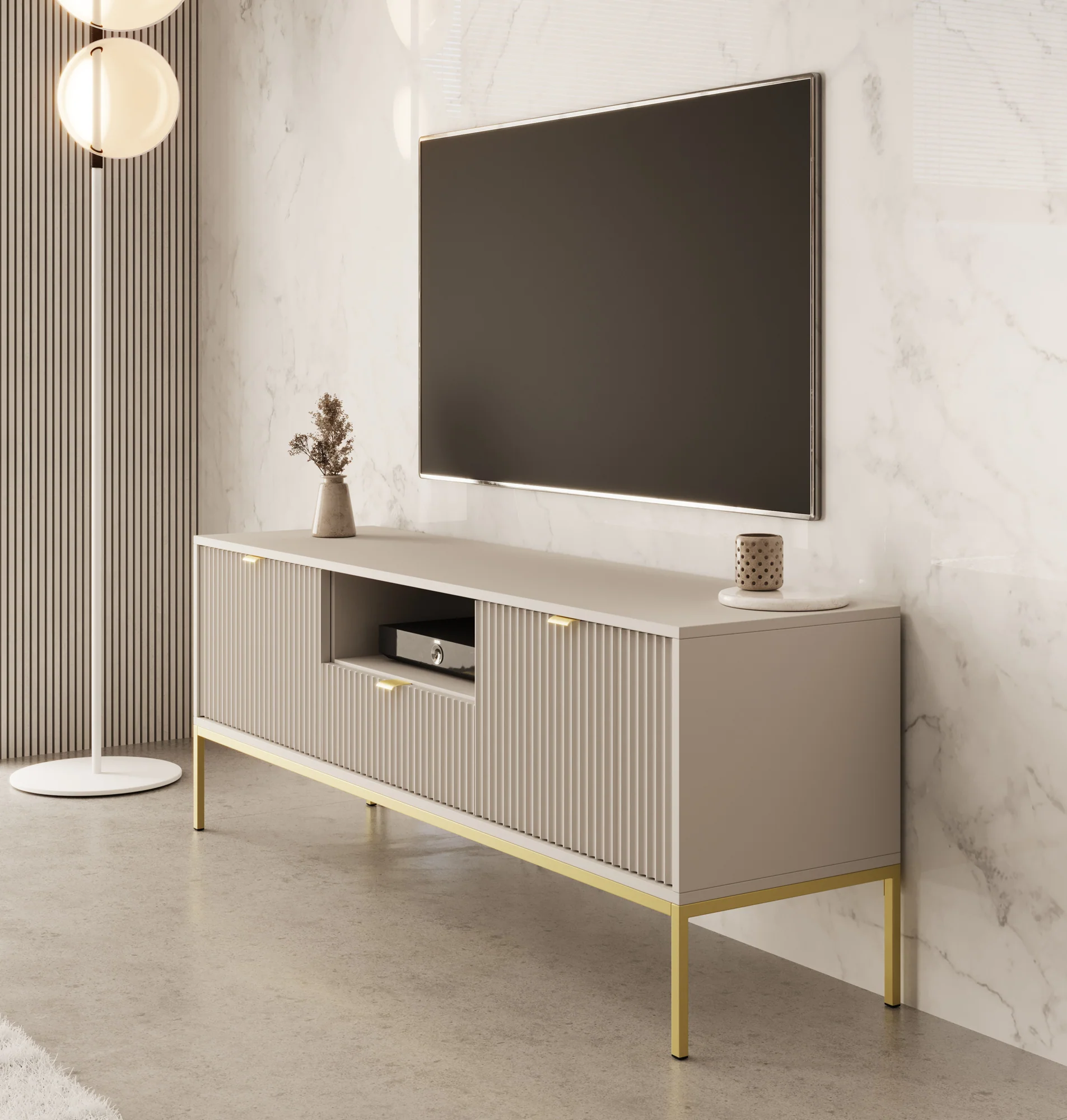 Navil 2 - TV-Meubel - Beige  - 154x39x56 cm - Image 4
