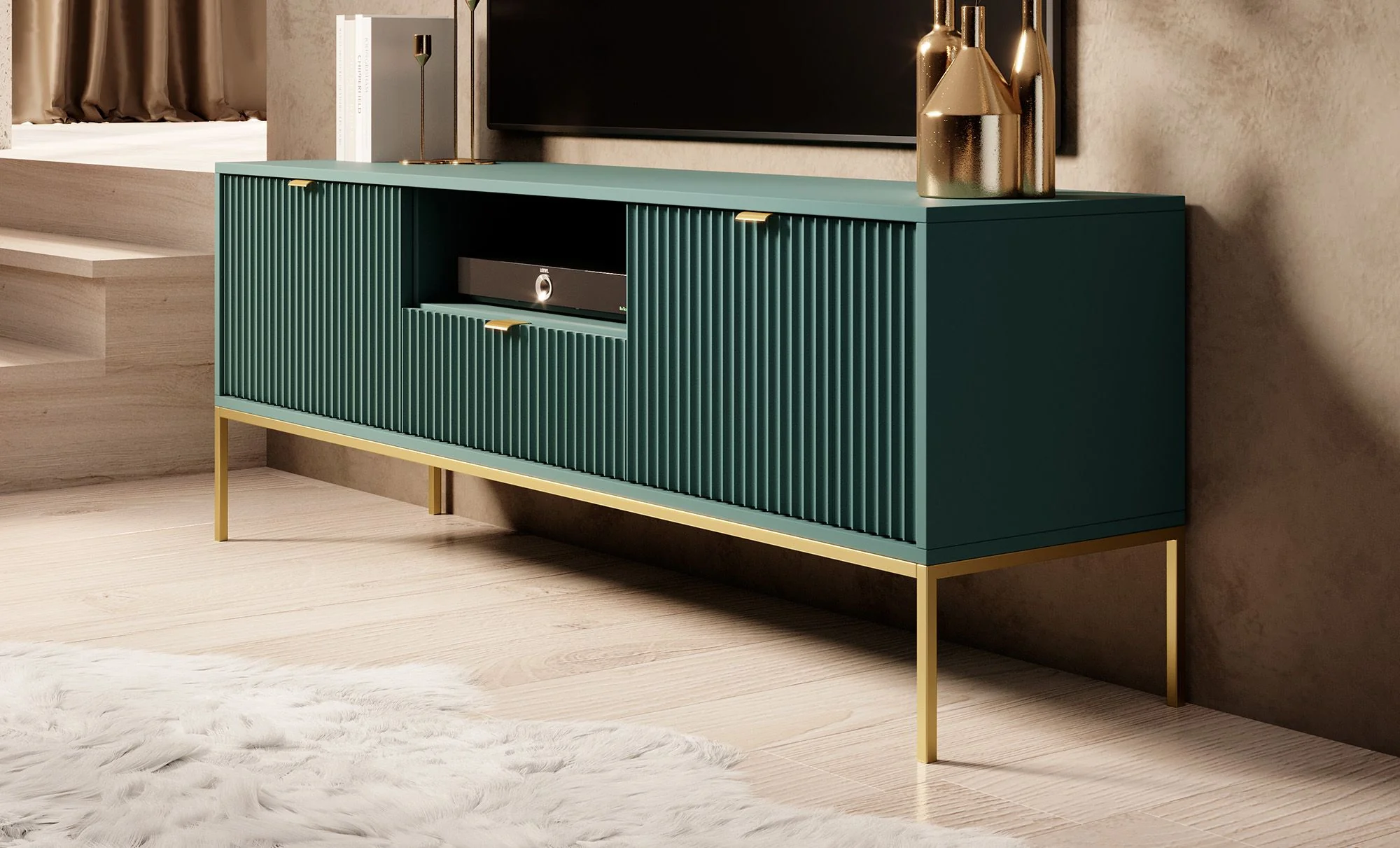 Navil 2 - TV-Meubel - Groen  - 154x39x56 cm - Image 4