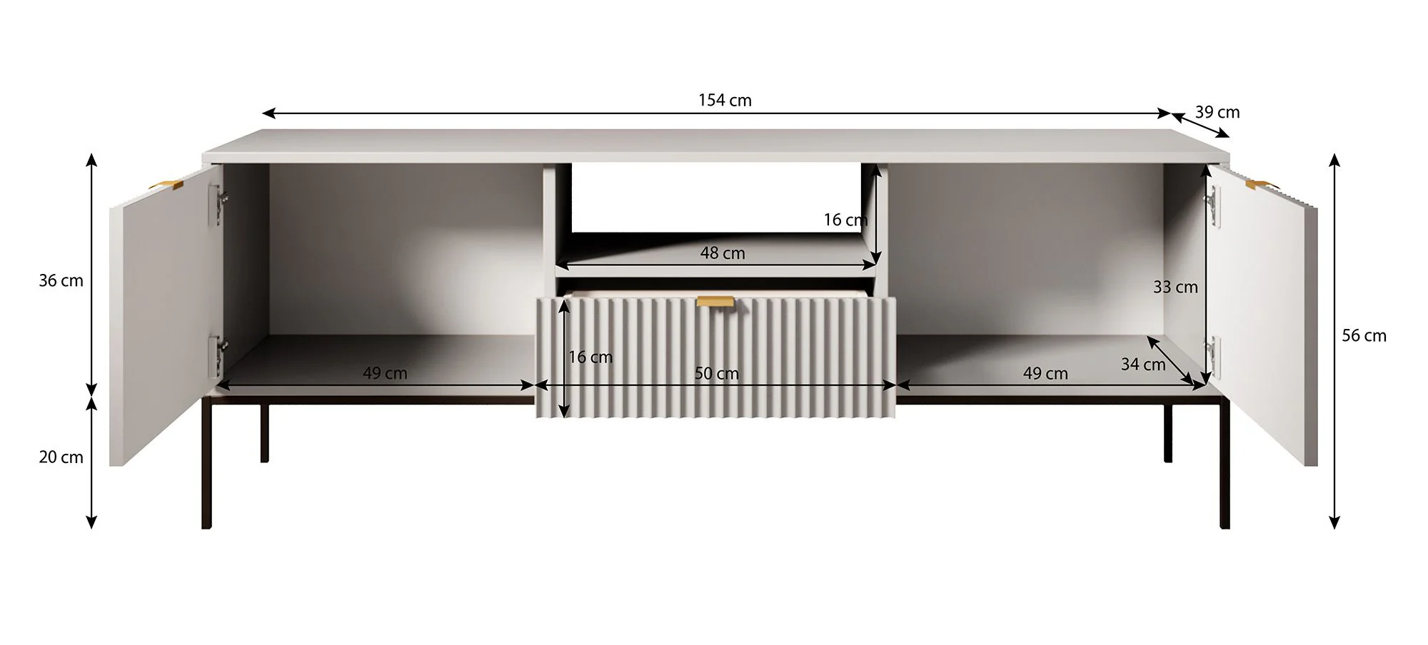 Navil 2 - TV-Meubel - Groen  - 154x39x56 cm - Image 5