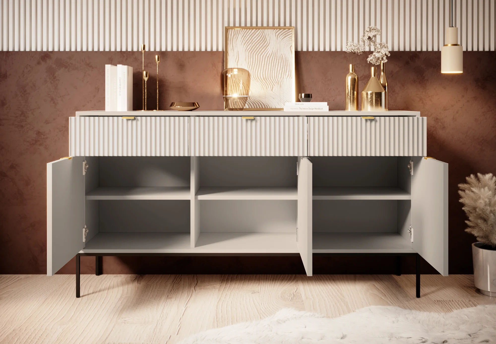 Navil - Dressoir - Beige - 154x39x83 cm - Image 3