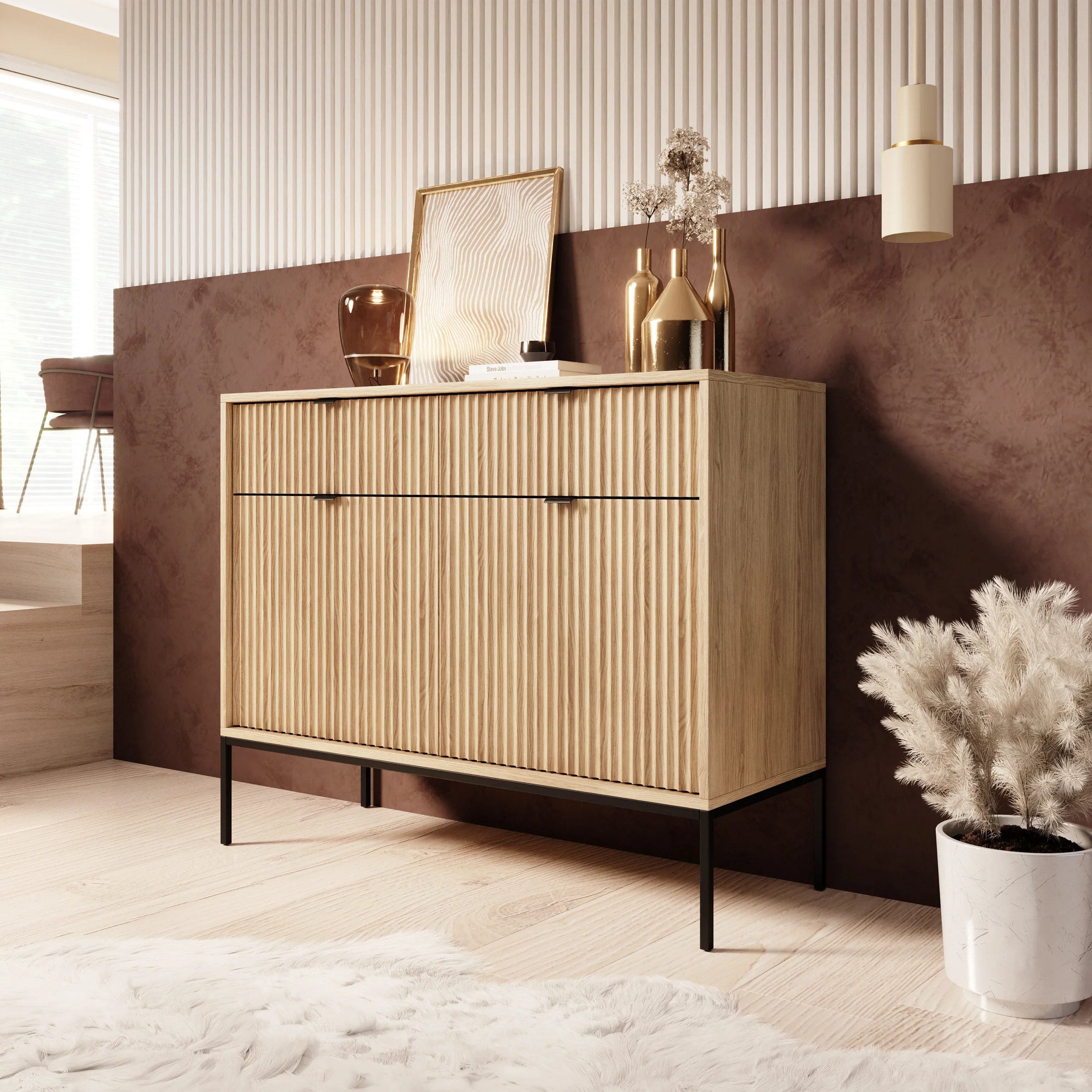 Navil - Dressoir - Eikenpatroon - 104x39x83 cm