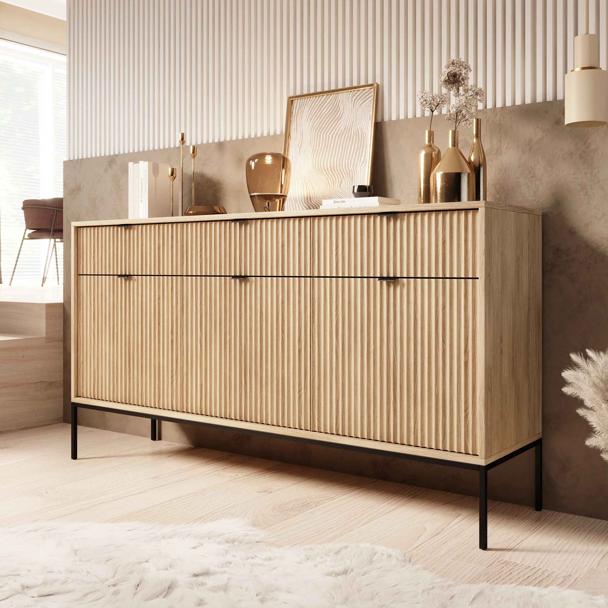 Navil - Dressoir - Eikenpatroon - 154x39x83 cm
