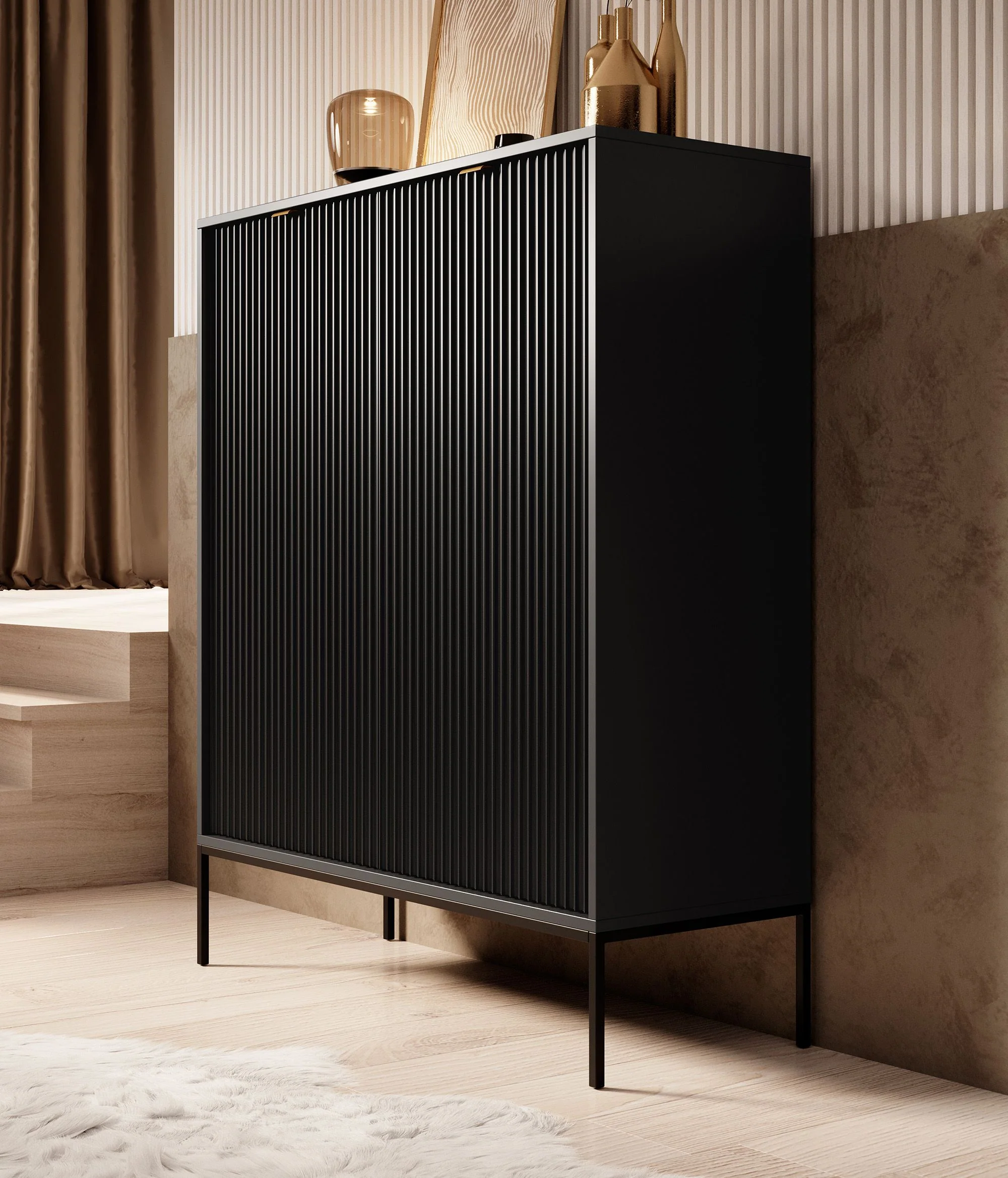 Navil - Dressoir - Zwart - 104x39x125 cm - Image 2