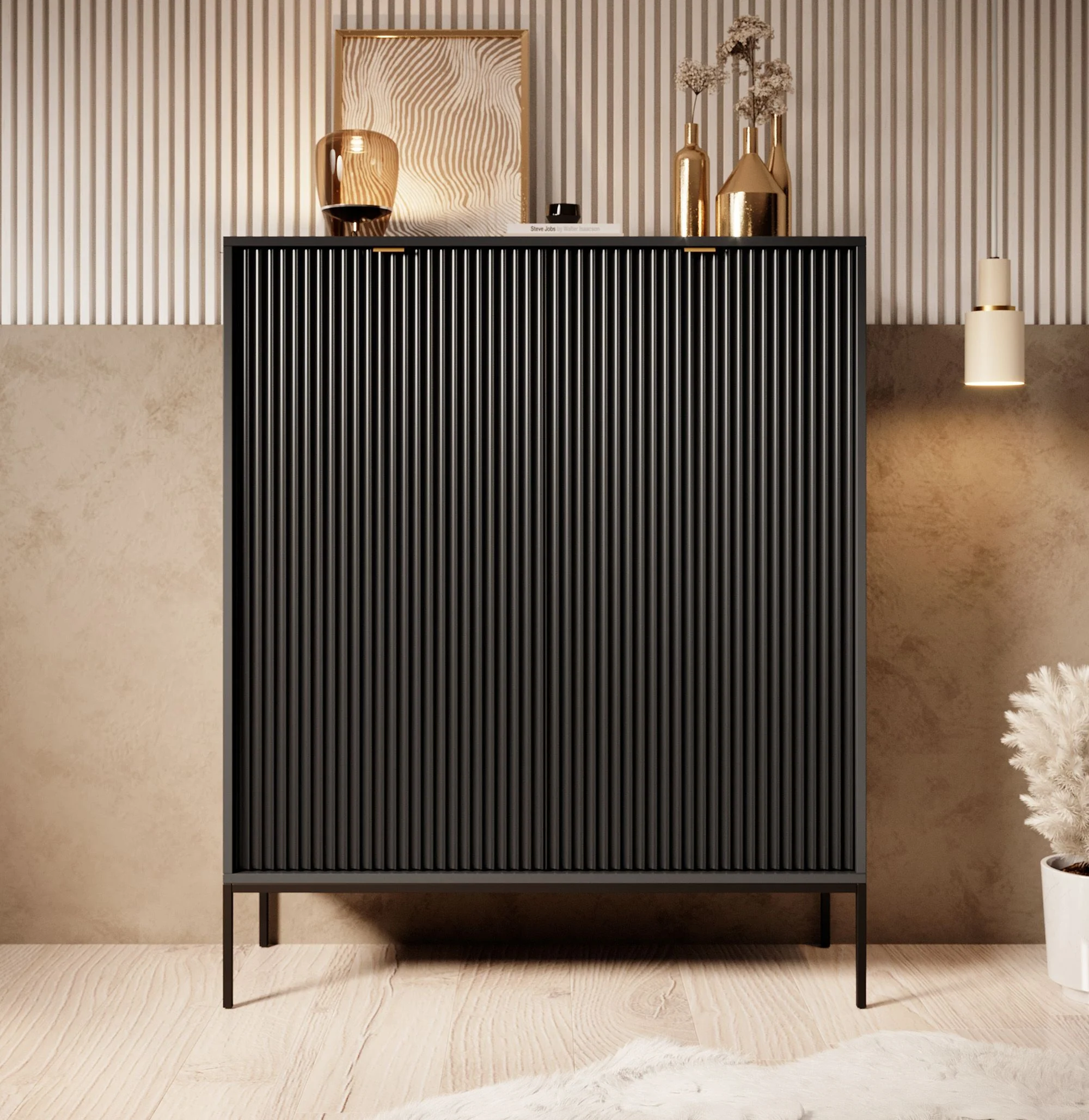 Navil - Dressoir - Zwart - 104x39x125 cm - Image 3