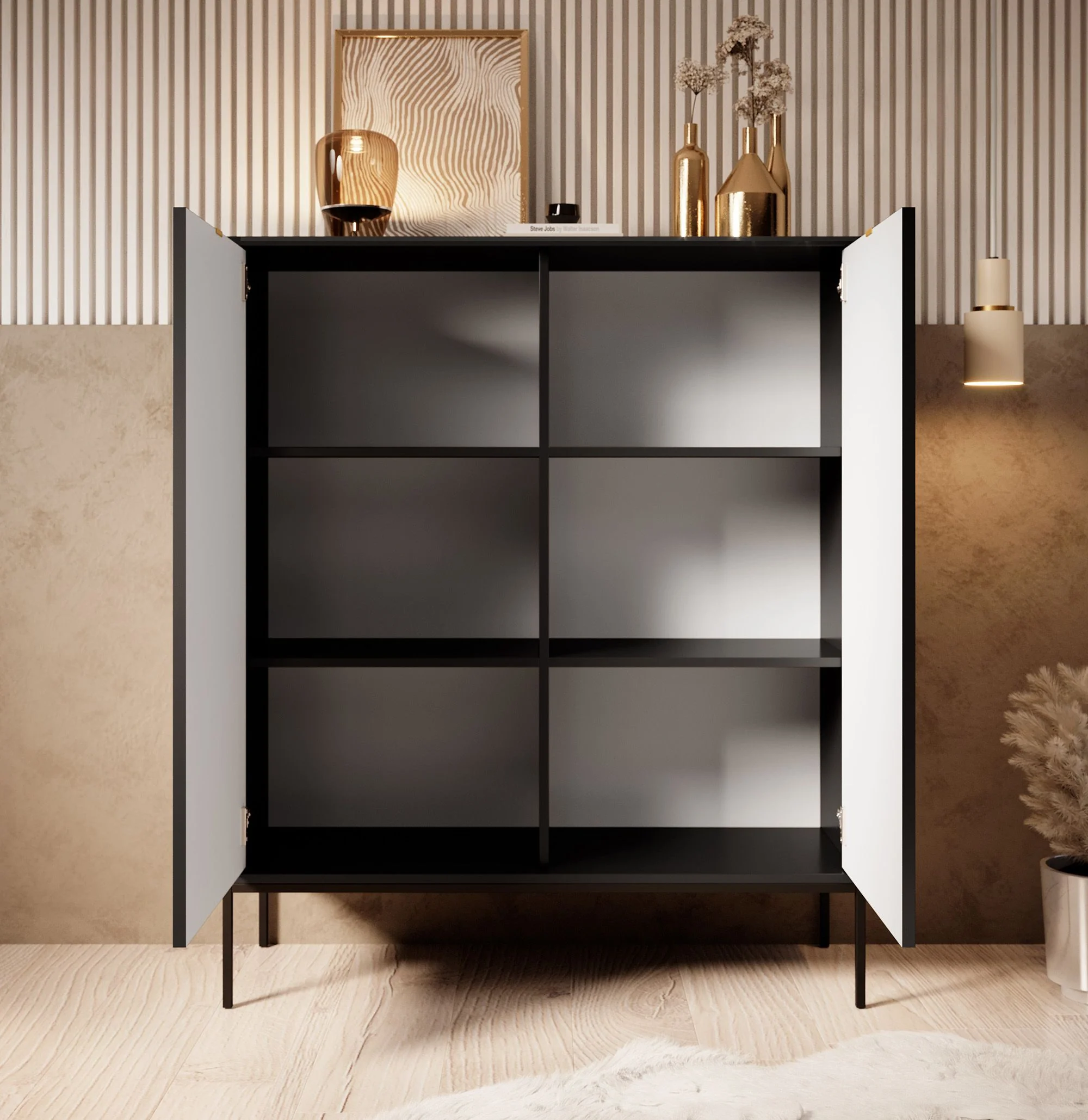 Navil - Dressoir - Zwart - 104x39x125 cm - Image 4