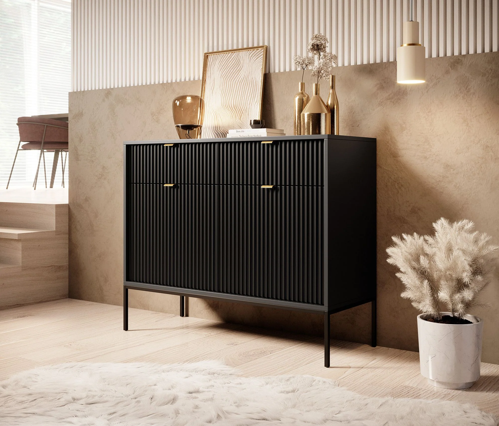 Navil - Dressoir - Zwart - 104x39x83 cm